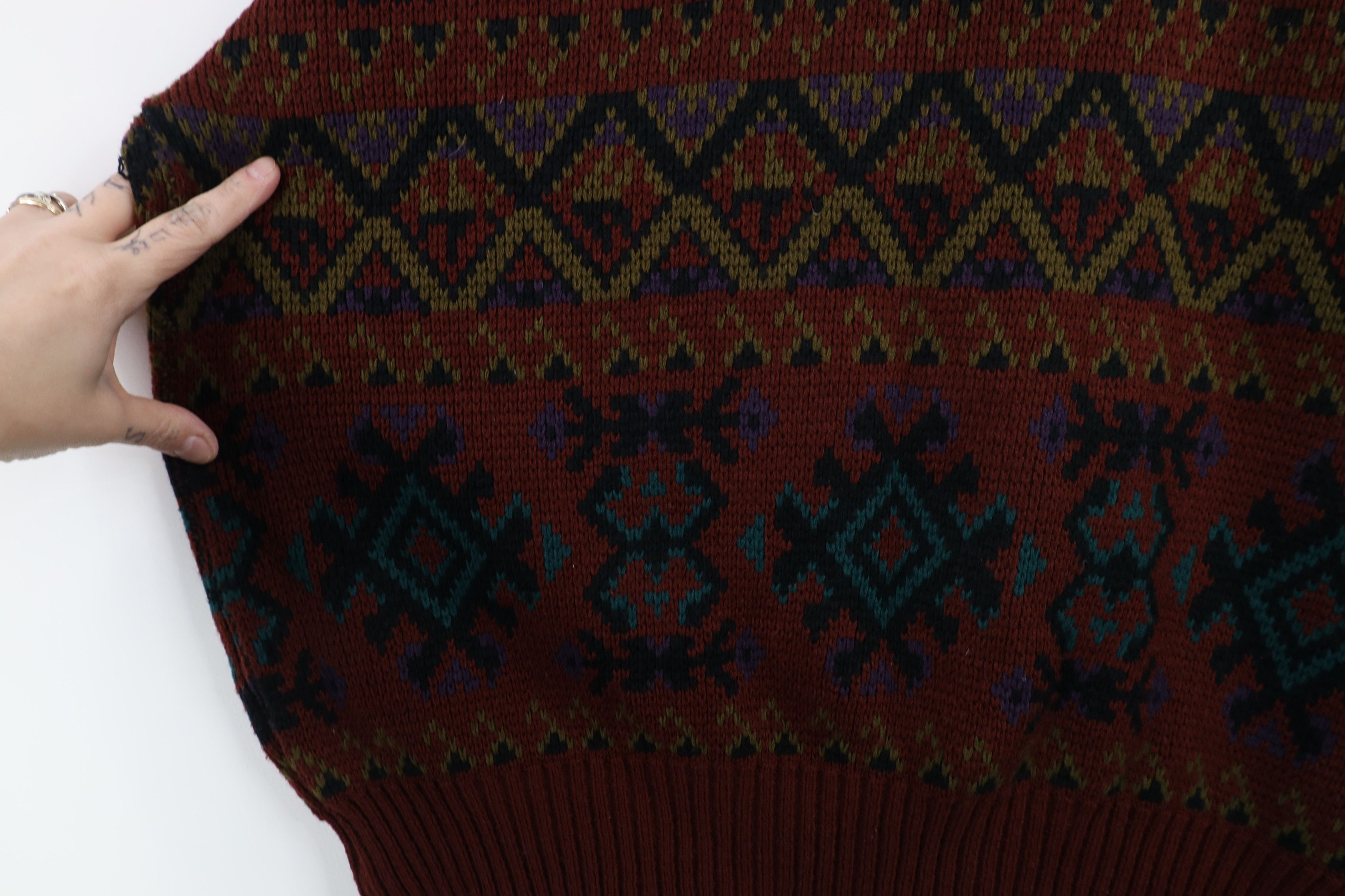 Vintage Vintage 90s Streetwear Southwestern Fiesta Knit Sweater Size US XL / EU 56 / 4 - 9 Thumbnail