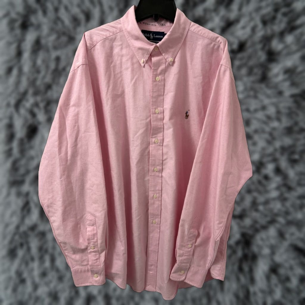 Ralph Lauren VINTAGE Ralph Lauren Shirt Mens XL Pink Oxford Button-Down L/S Classic Fold-Over Pockets Size US XL / EU 56 / 4 - 1 Thumbnail