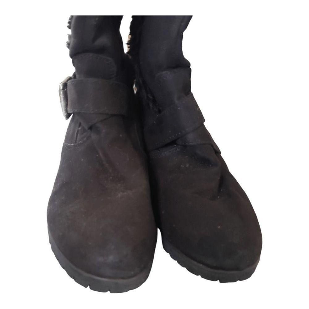 Donald Pliner CT1809a Donald J Pliner Black Suede Fur Top Boots 6.5 Size US 6.5 / IT 36.5 - 4 Thumbnail