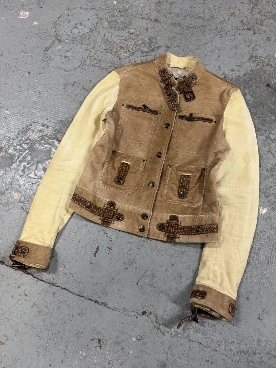 Roberto Cavalli SS2008 Cavalli Beige Hybrid Pony Hair Leather Jacket Size S / US 4 / IT 40 - 3 Thumbnail