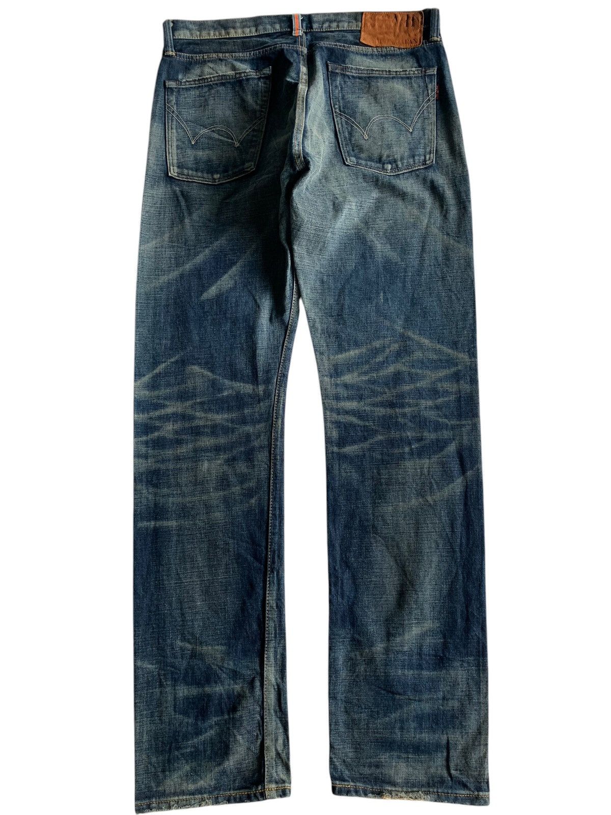Edwin Rare💥EDWIN 5052RV SELVEDGE RUSTY MUDMAX DISTRESSED DENIM Size US 33 - 4 Thumbnail