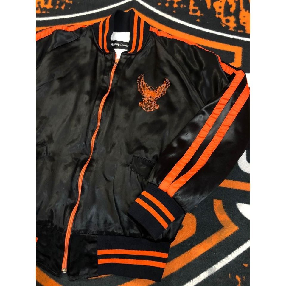 Harley Davidson × Vintage VTG 70s Harley Davidson Jacket XSmall Women Satin , Bomber Size XS / US 0-2 / IT 36-38 - 3 Thumbnail