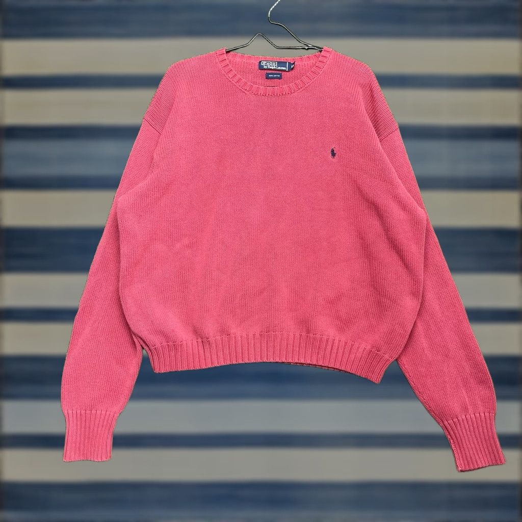 Polo Ralph Lauren Vintage Polo Ralph Lauren Sweater Mens 2XL Red Knit Crew 100% Cotton Faded 90s Pullover Sweatshirt Size US XXL / EU 58 / 5 - 1 Thumbnail