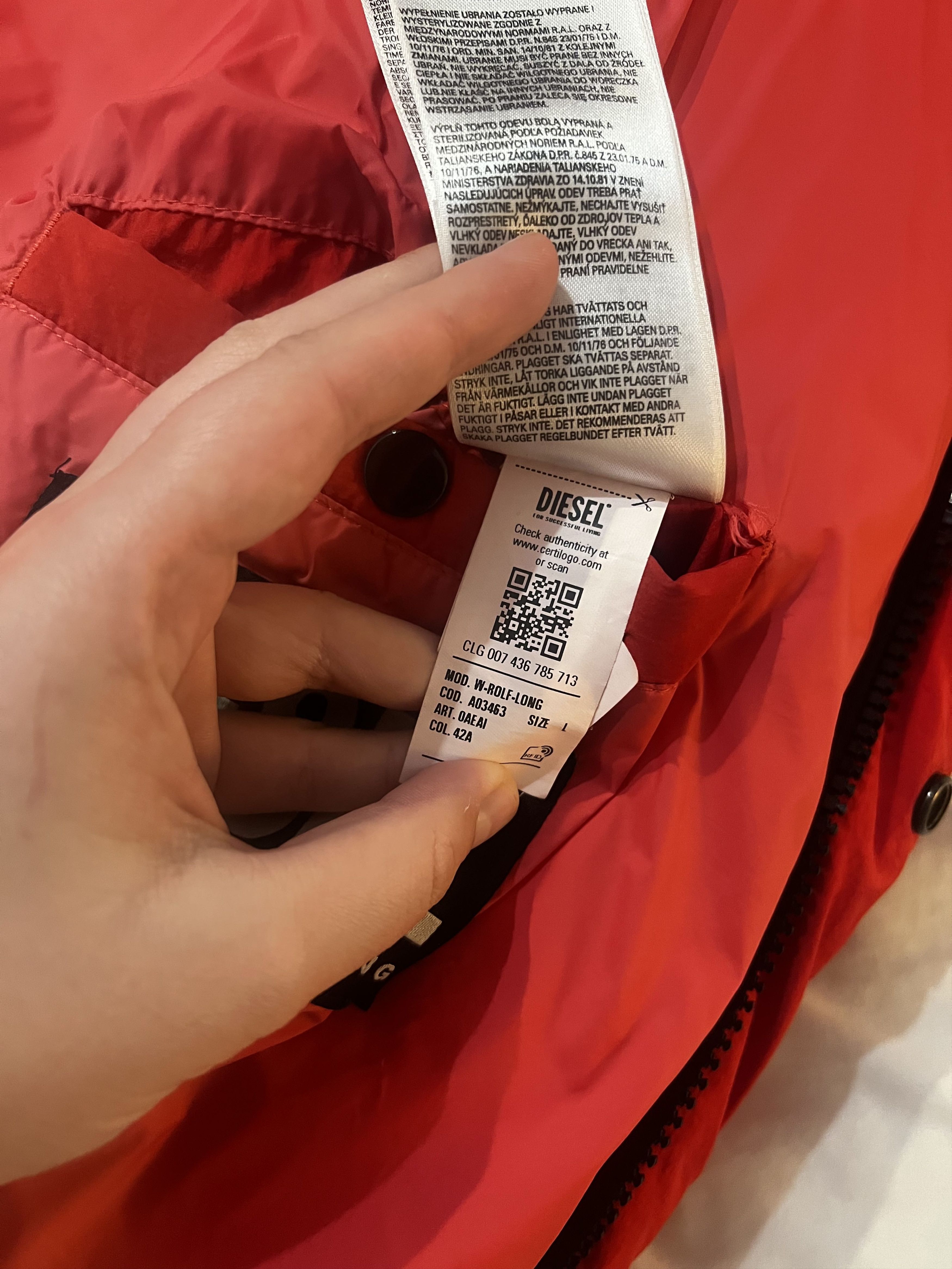 Diesel Diesel - Down Jacket - W-ROLF-LONG Size US L / EU 52-54 / 3 - 5 Thumbnail