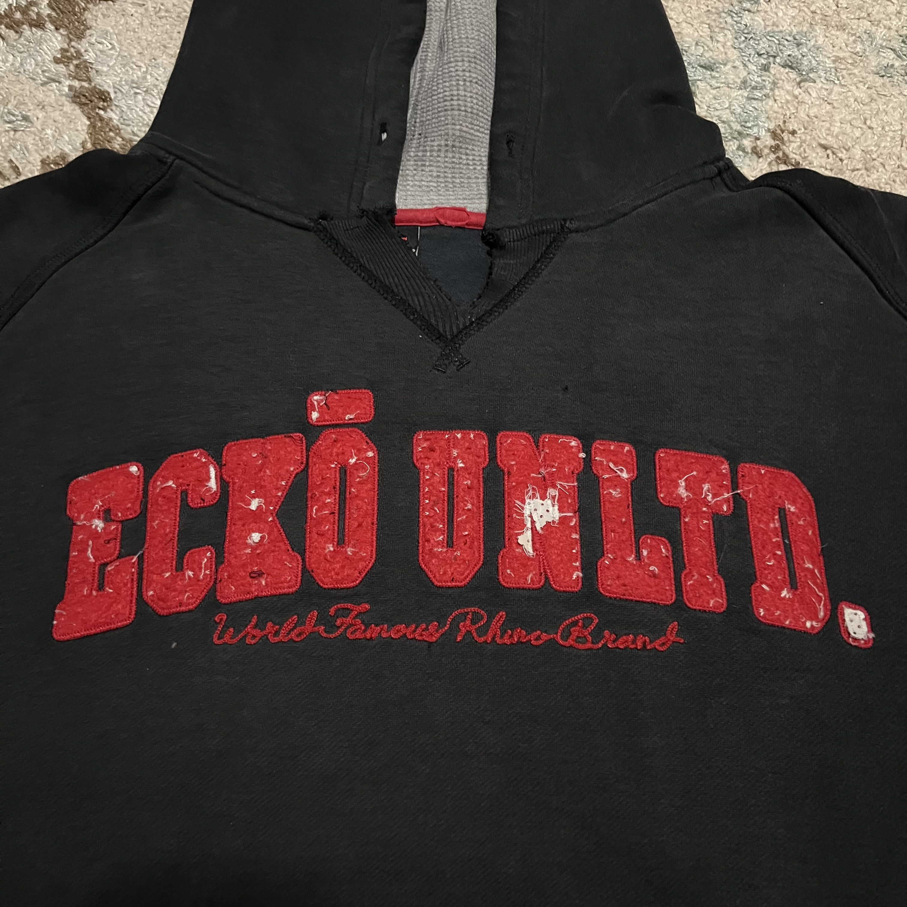 Ecko Unltd. Vintage Ecko Unltd Distressed Spell Out Hoodie Size XL Y2K Size US XL / EU 56 / 4 - 2 Thumbnail