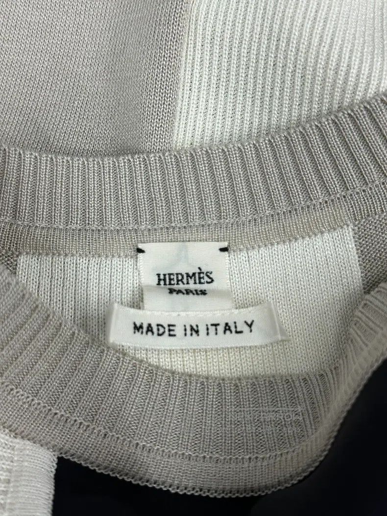 Hermes Hermes Silk and Printed Letter Knit Long Sleeve Shirt Size XS / US 0-2 / IT 36-38 - 4 Thumbnail