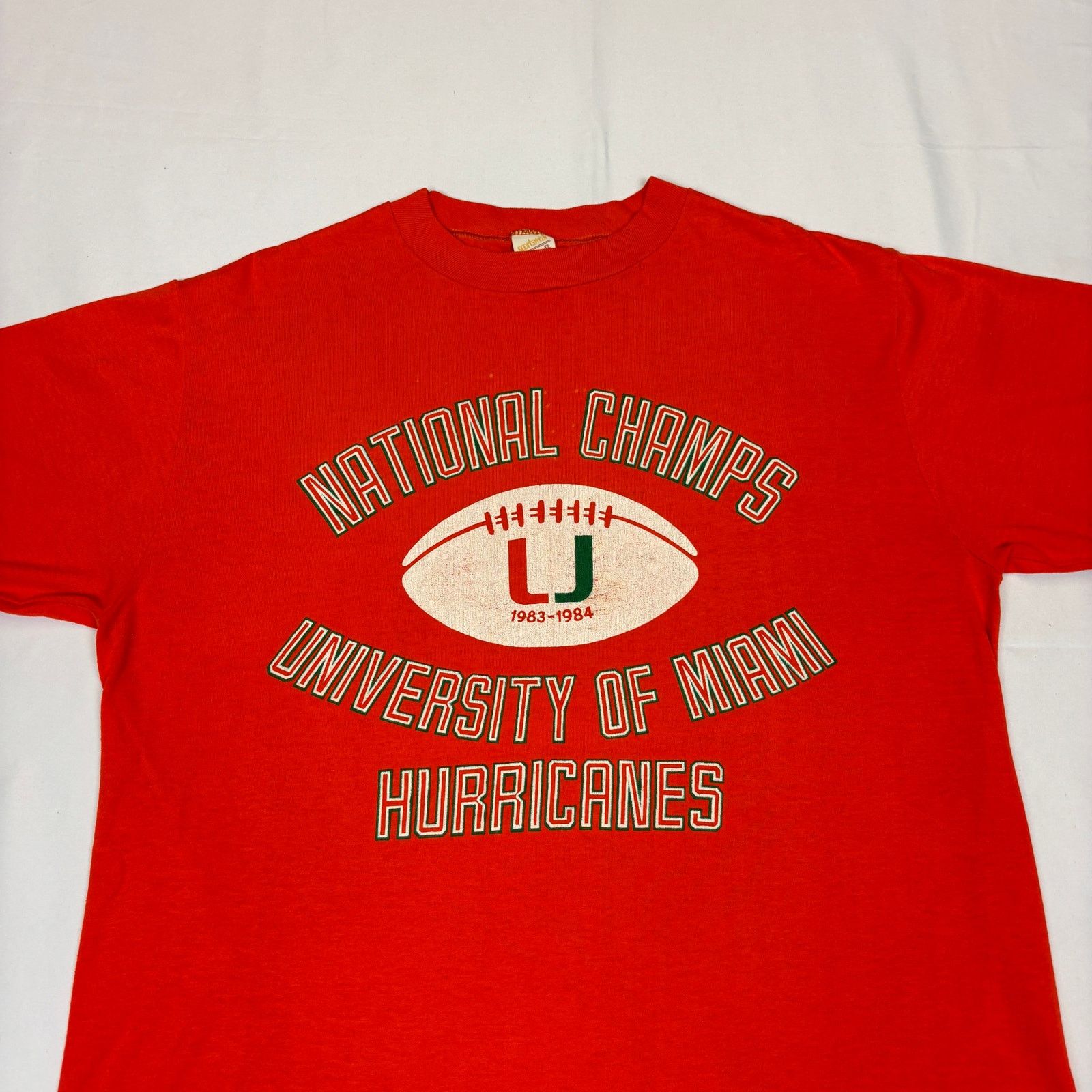Vintage Vintage 80s University of Miami UM Hurricanes Tee Shirt XL Size US XL / EU 56 / 4 - 2 Thumbnail