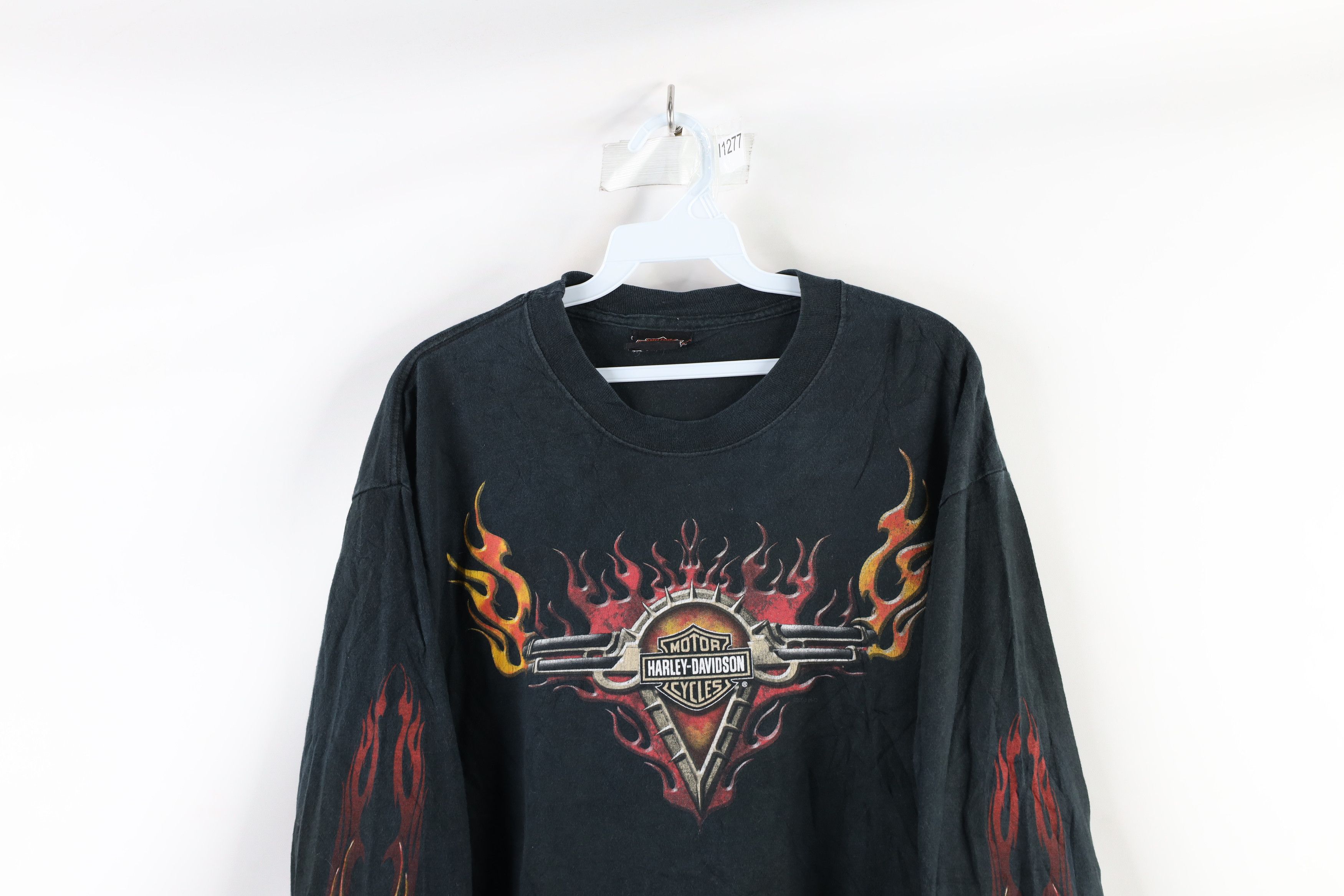 Harley Davidson × Vintage Vintage Harley Davidson Flames Long Sleeve T-Shirt Black Size US M / EU 48-50 / 2 - 2 Thumbnail