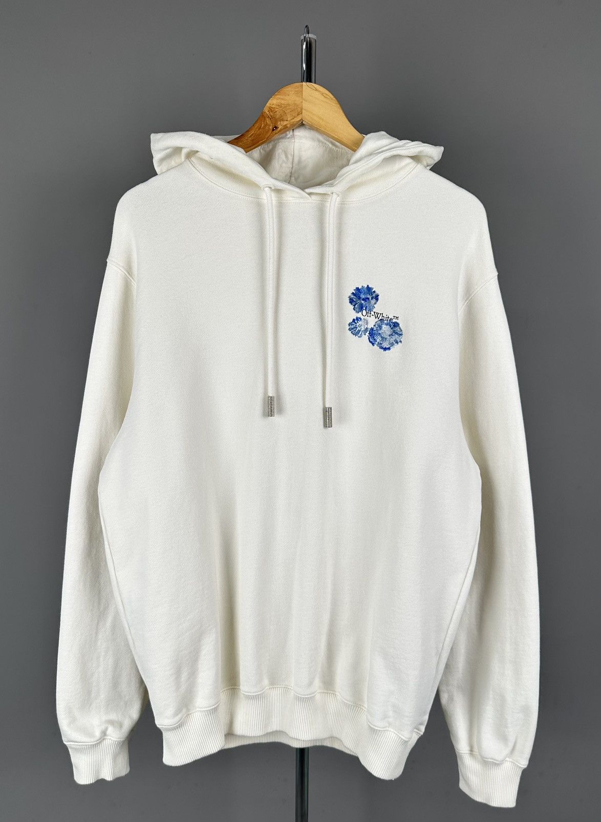 Off-White Off White - Floral Arrows Neutral Hoodie Embroidered Details Size US M / EU 48-50 / 2 - 1 Thumbnail