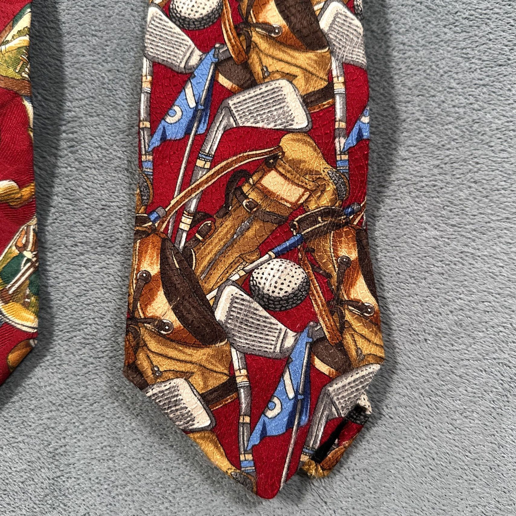 Aldo Vintage Golf Silk Tie Lot Aldo Ponti Crooks & Creed 90s Men One Size Red Geometric Sports Size ONE SIZE - 4 Thumbnail