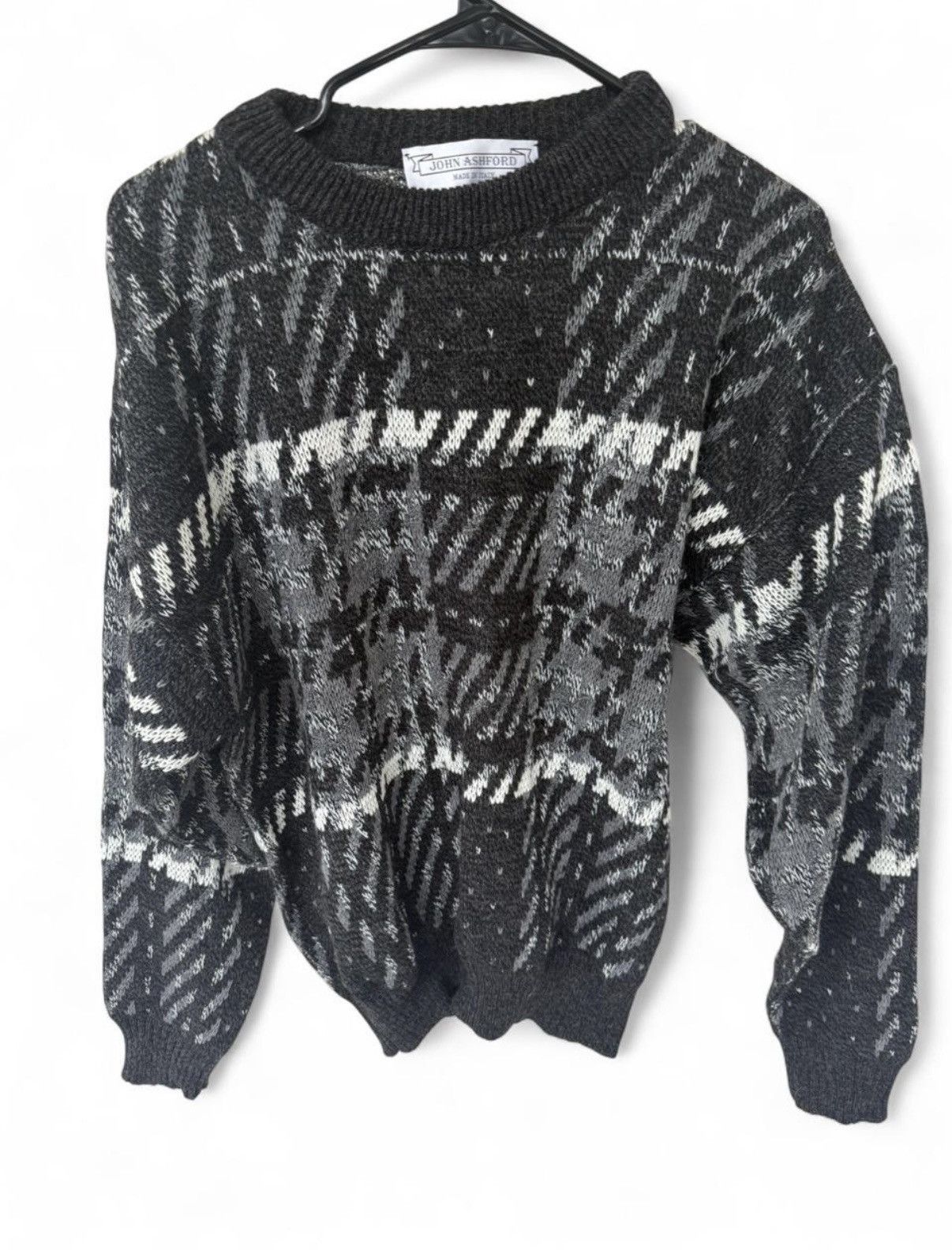 John Ashford John Ashford Black & Grey Knit Sweater Sz L NWT Size US L / EU 52-54 / 3 - 1 Thumbnail