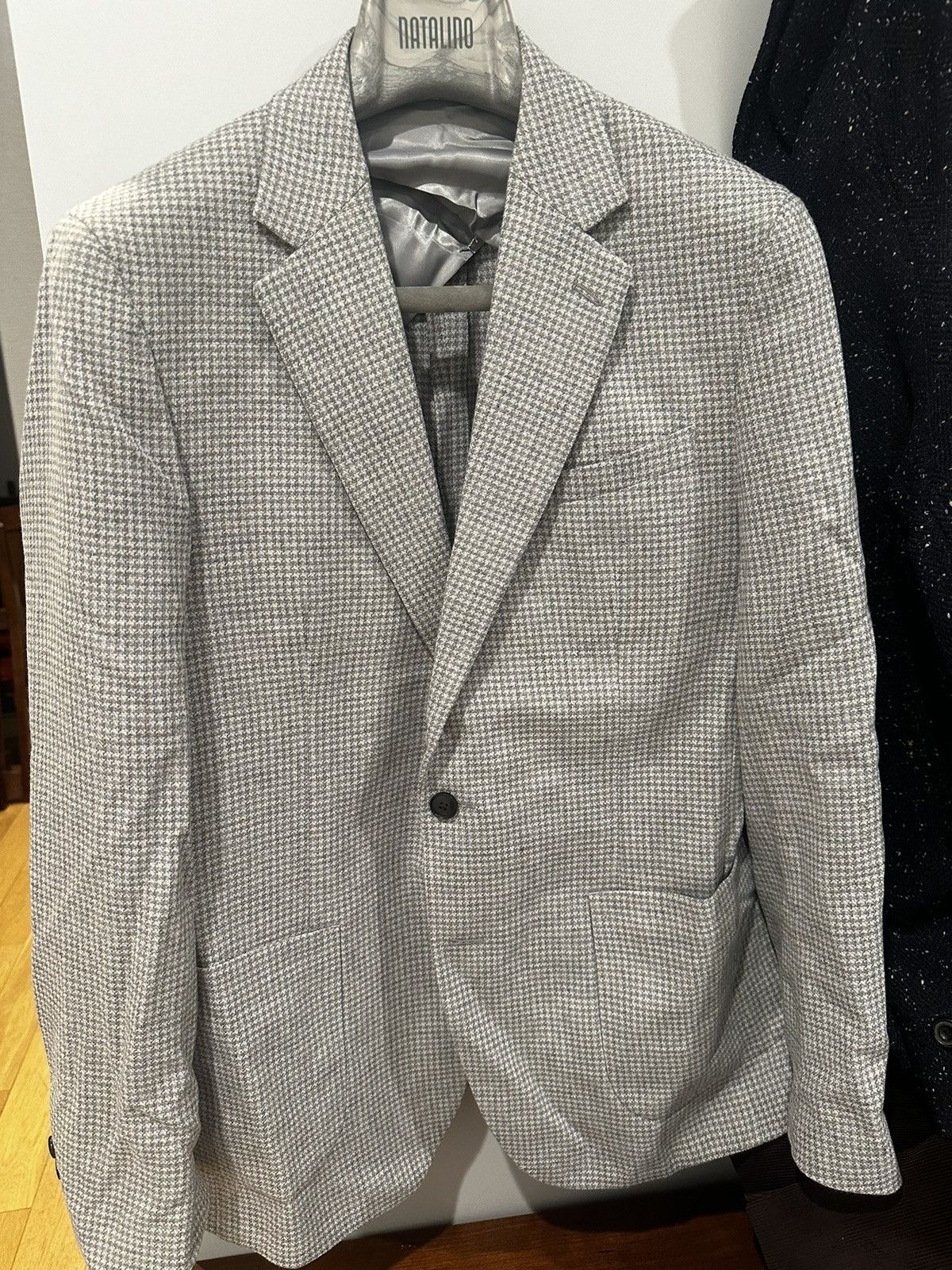 Reiss Reiss 40/50 Grey Houndstooth Wool Blend Jacket Size 40R - 1 Thumbnail