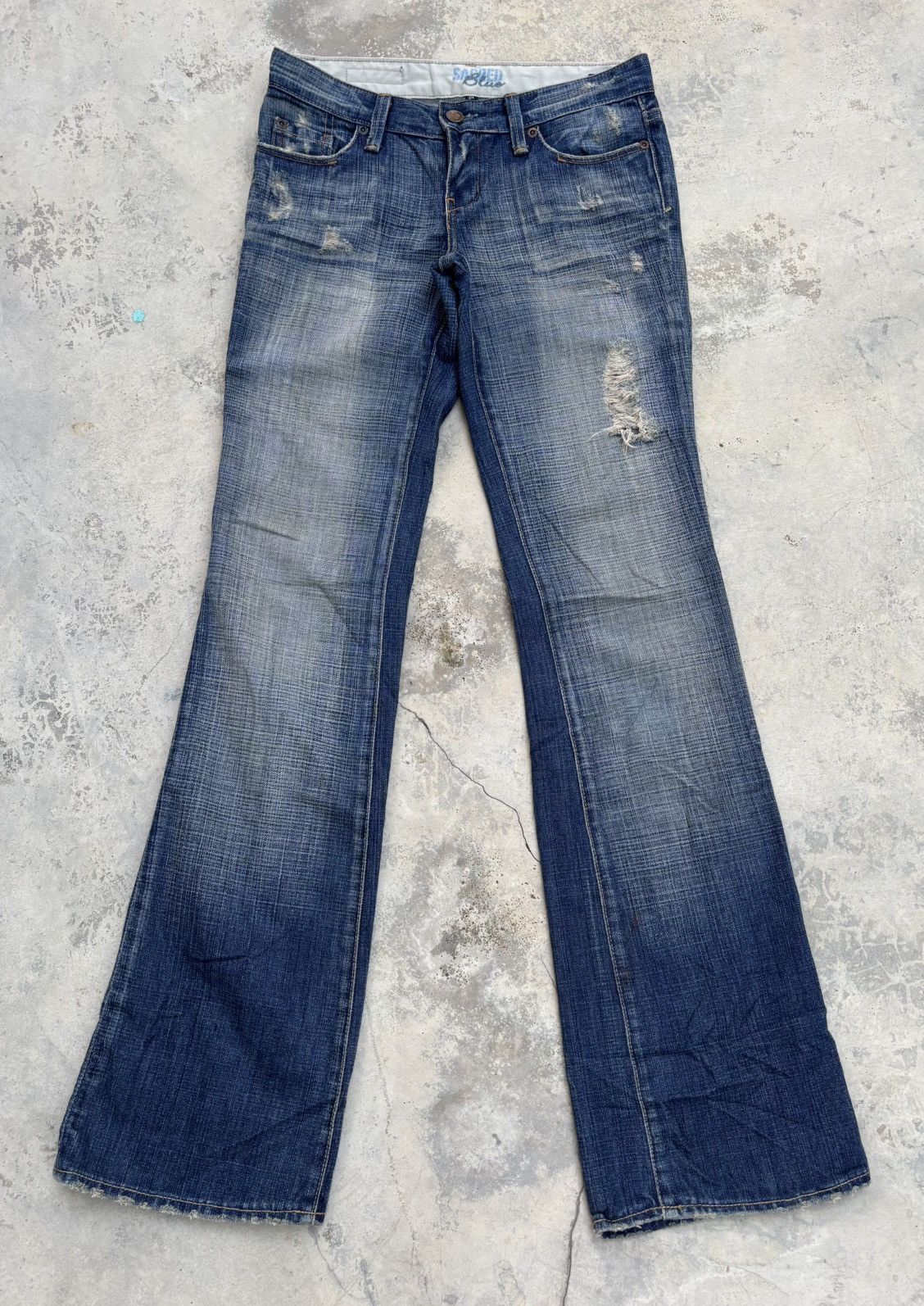 If Six Was Nine Flared Jean Sacred Blue Mud Wash Bootcut Jeans Size 28" / US 6 / IT 42 - 7 Thumbnail