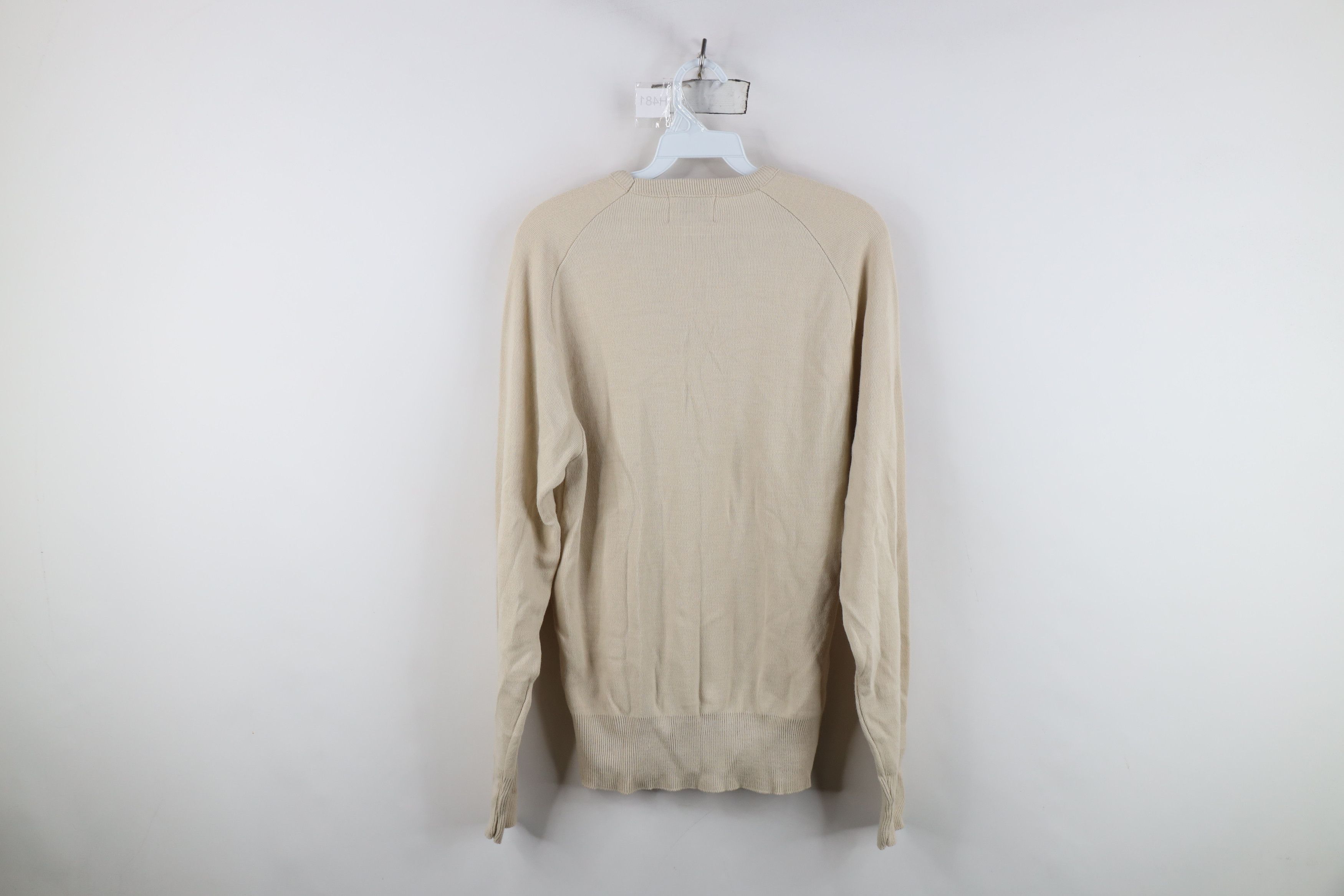 Vintage Deadstock Vintage 70s Streetwear V-Neck Sweater Beige USA Size US M / EU 48-50 / 2 - 8 Thumbnail