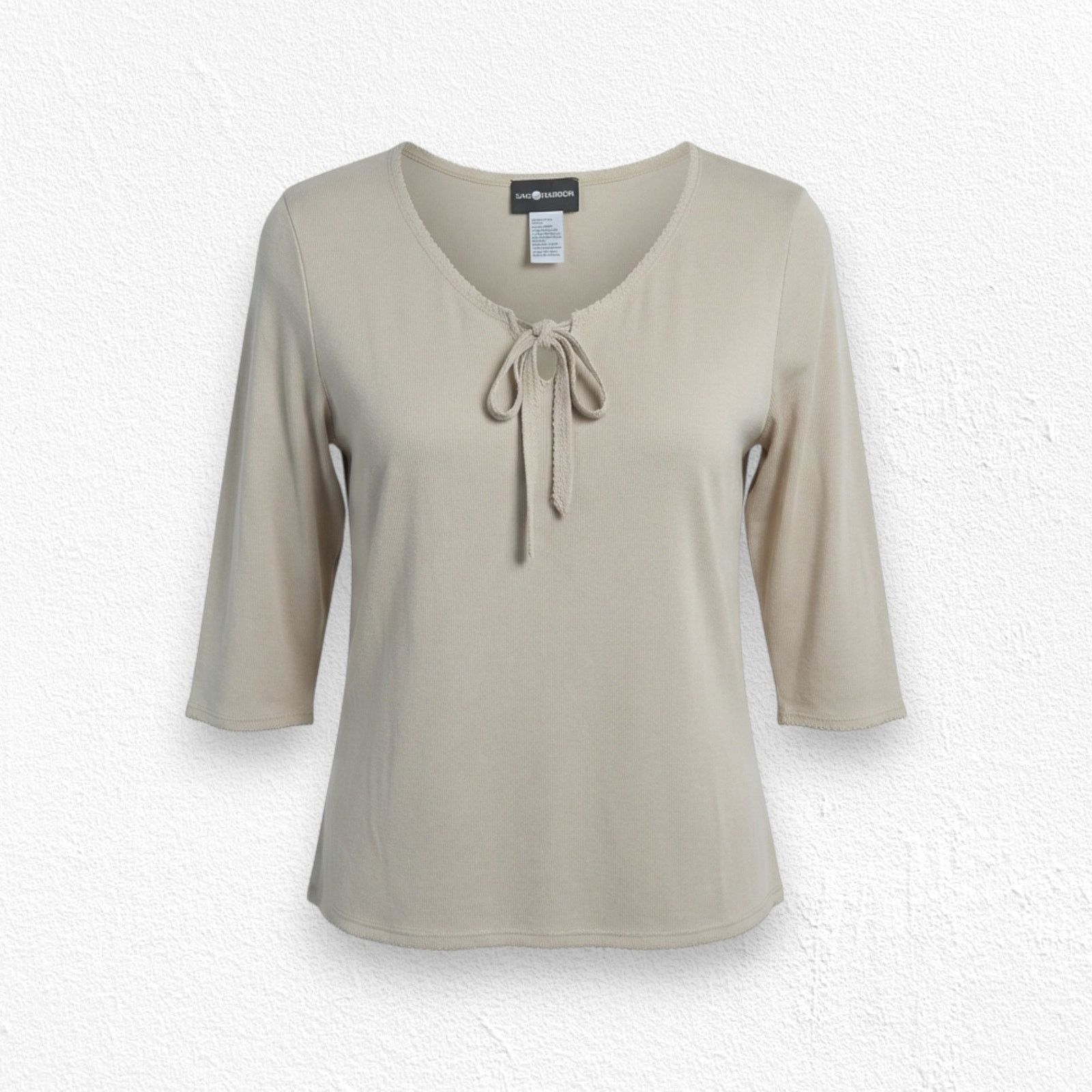 Other Y2K Sag Harbor Beige 3/4 Sleeve Knit Top Size Large Size L / US 10 / IT 46 - 1 Thumbnail