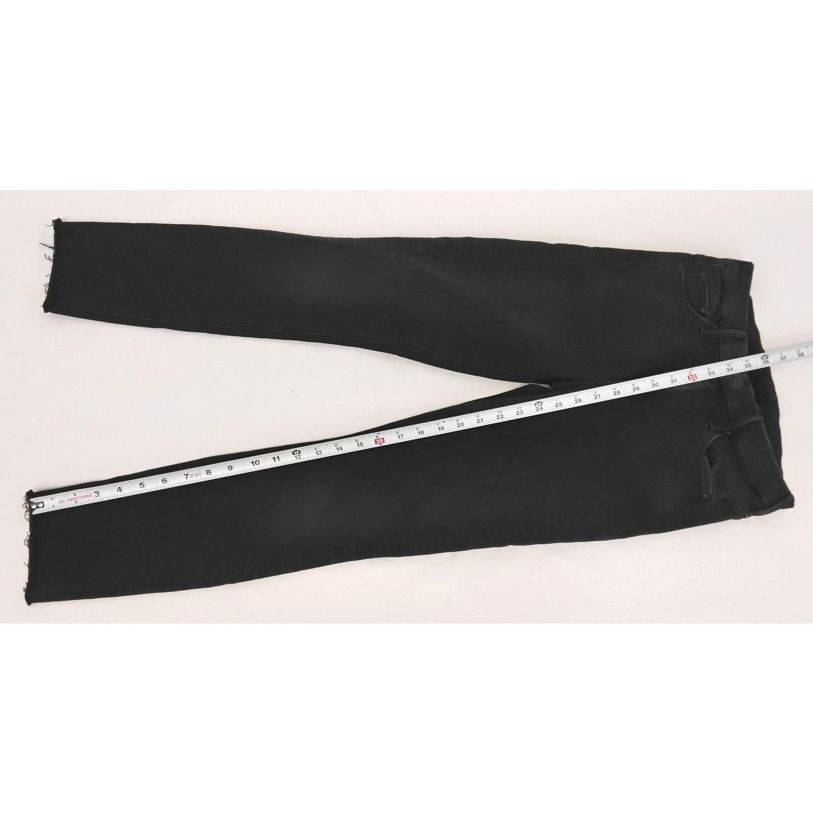 MOTHER Mother Looker Ankle Fray Jeans Women's 25 Black High Waisted Size 25" / US 0 / IT 36 - 16 Thumbnail
