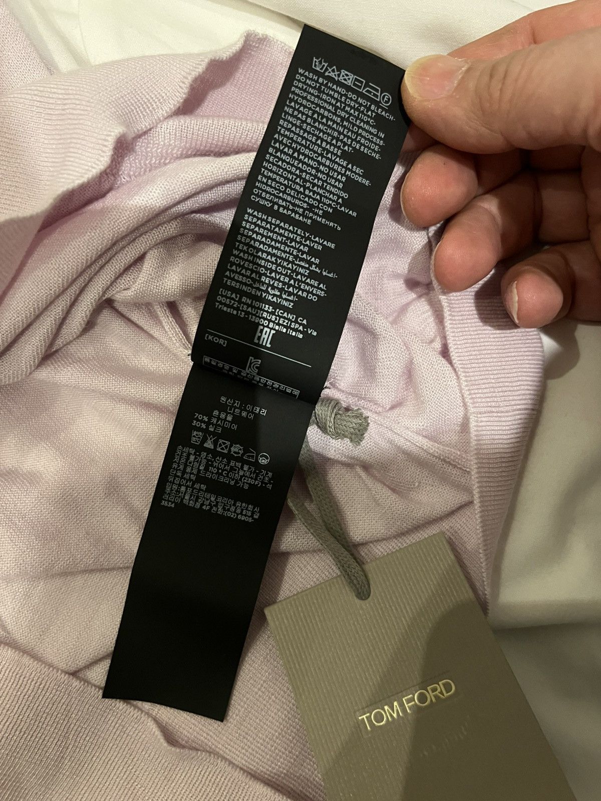 Tom Ford TOM FORD fine-knit 52 Italy 70% Cashmere 30% Silk Pink Size US L / EU 52-54 / 3 - 7 Thumbnail