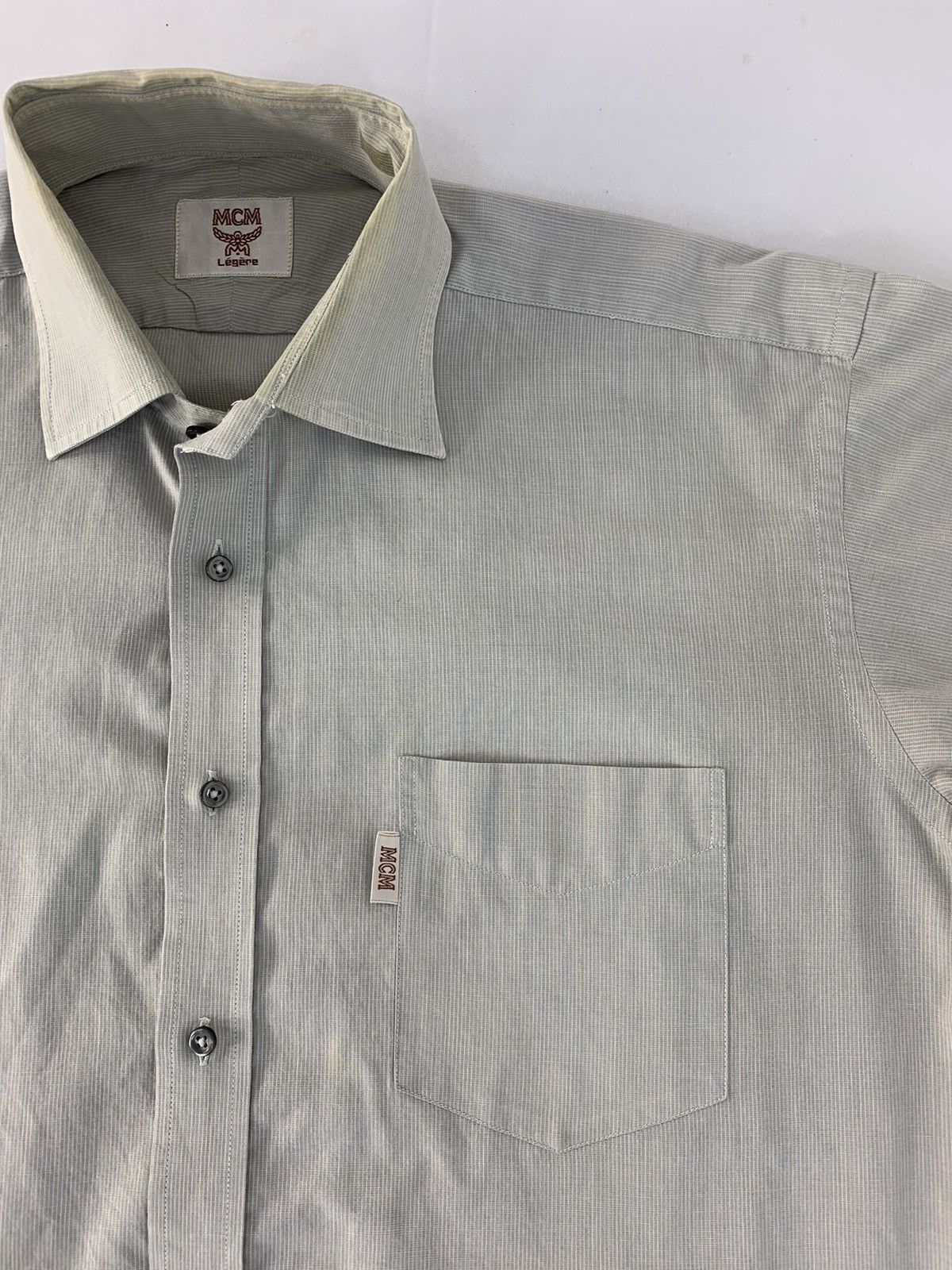 MCM 90s MCM Legere Plain Longsleeve Button Up Shirt Size US XL / EU 56 / 4 - 3 Thumbnail