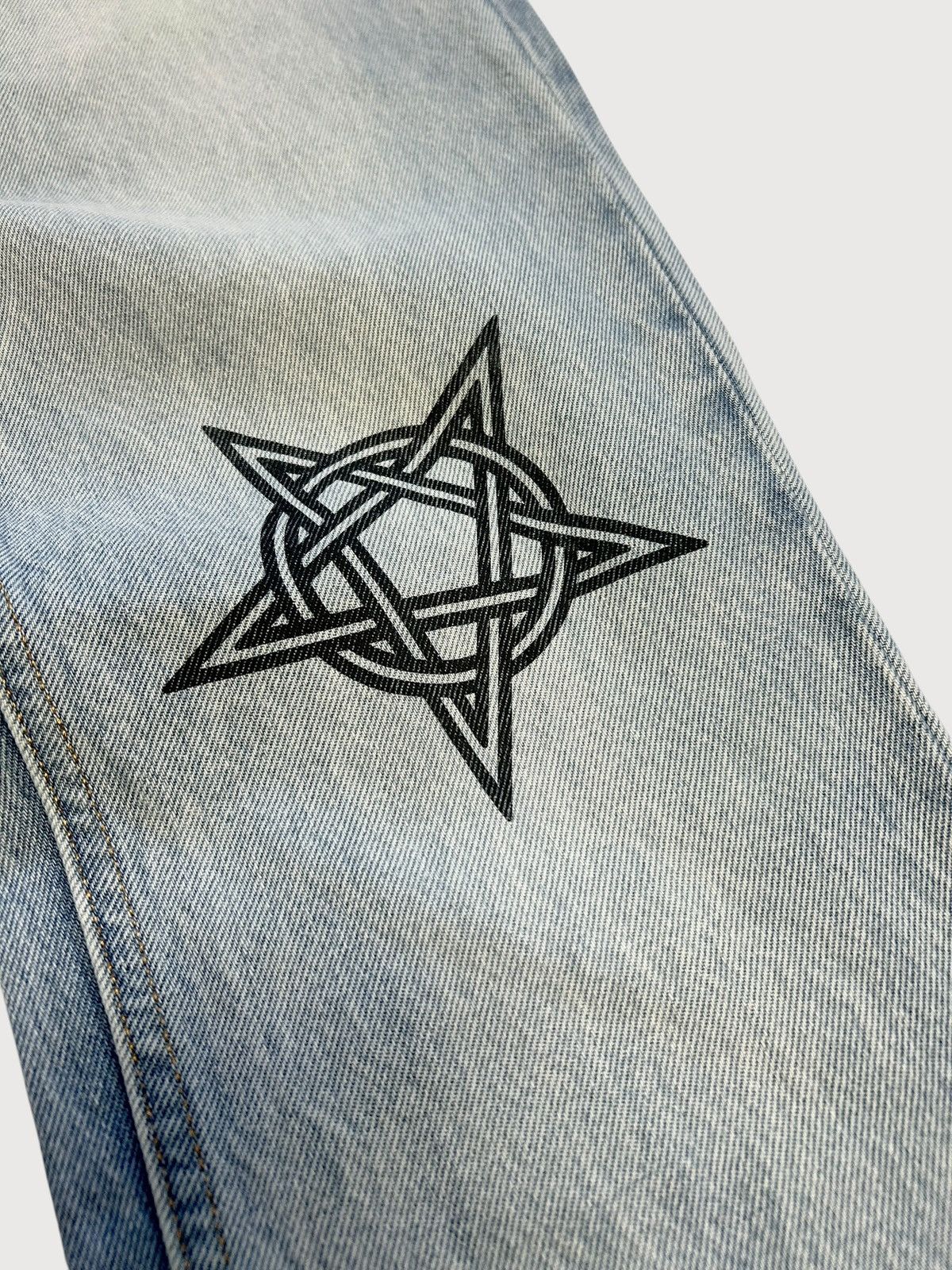 Vetements Pentagram Tattoo Gothic Logo Denim Jeans Size US 30 / EU 46 - 8 Thumbnail