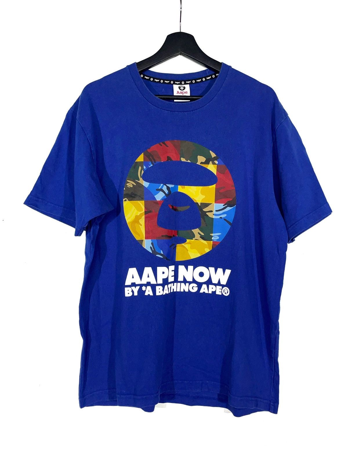 Image of Aape By A Bathing Ape Blue Men T Shirt Size XL Big Logo