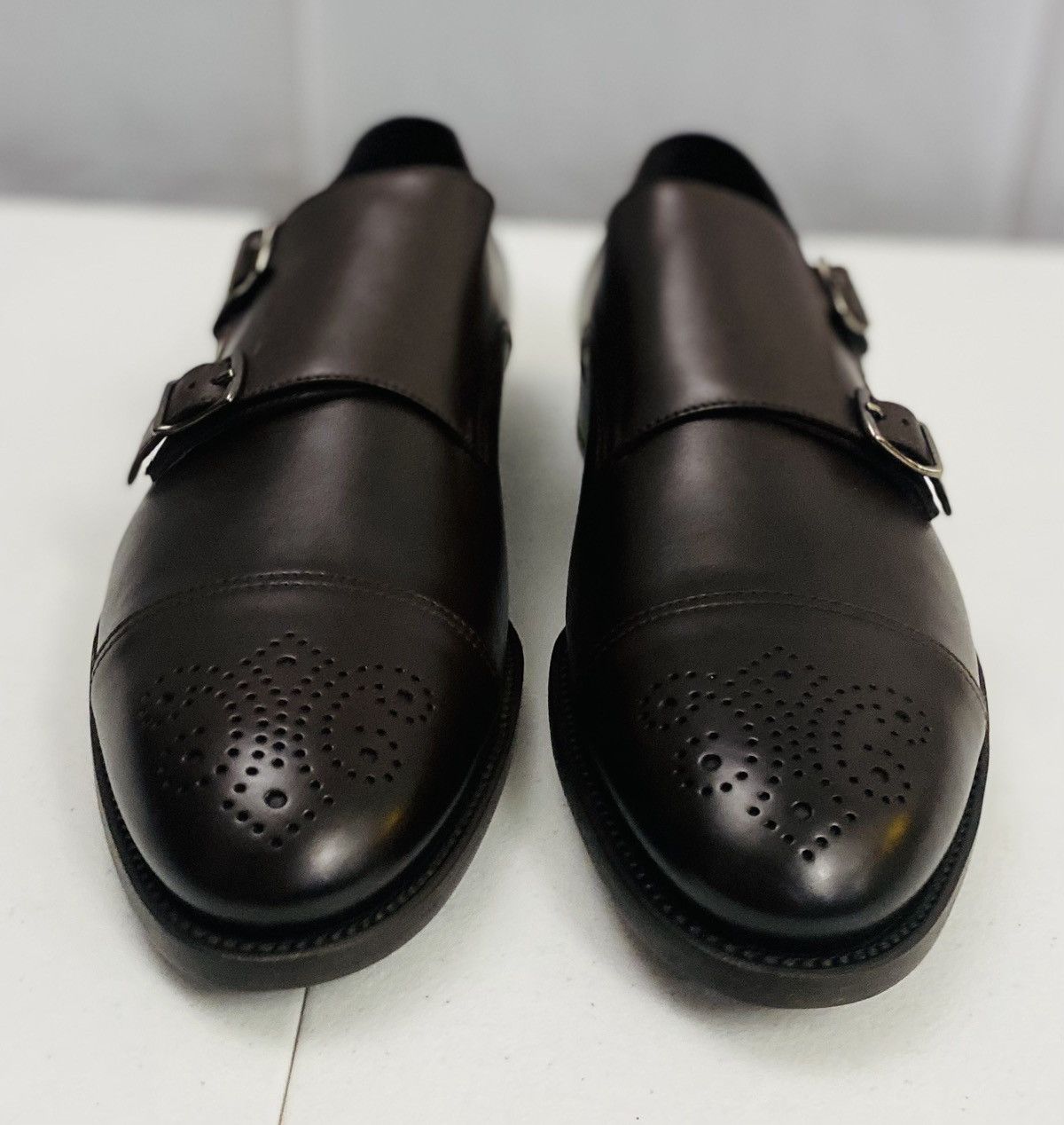 Giorgio Armani Giorgio Armani 🇮🇹 Dk Brown Leather Double Monk Strap 12 New Size US 12 / EU 45 - 15 Thumbnail
