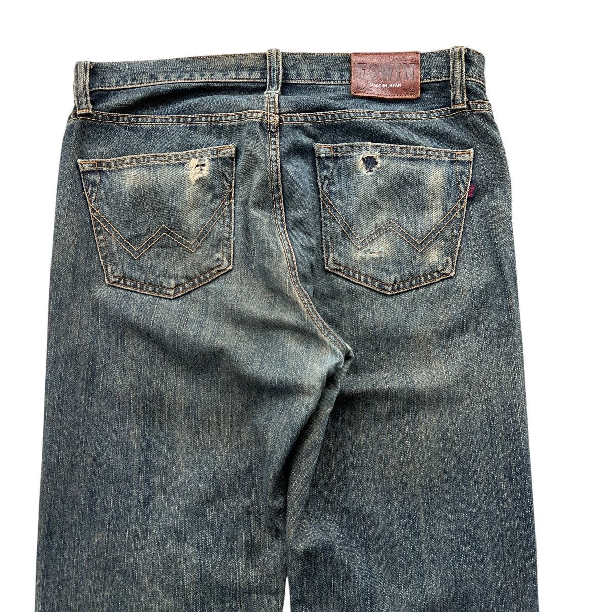 Edwin × Japanese Brand Vintage Japan Edwin 403 Mud Wash Distress Style Jeans Size US 33 - 9 Thumbnail