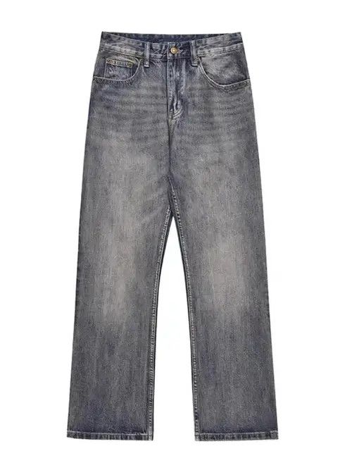 Jean Washed distressed micro-flare retro baggy jeans Size US 32 / EU 48 - 5 Thumbnail
