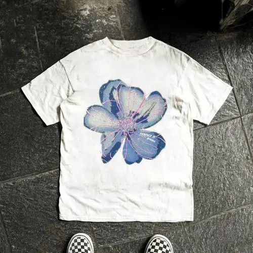 VIBE Floral pattern loose casual vintage cotton t-shirt Size US L / EU 52-54 / 3 - 5 Thumbnail