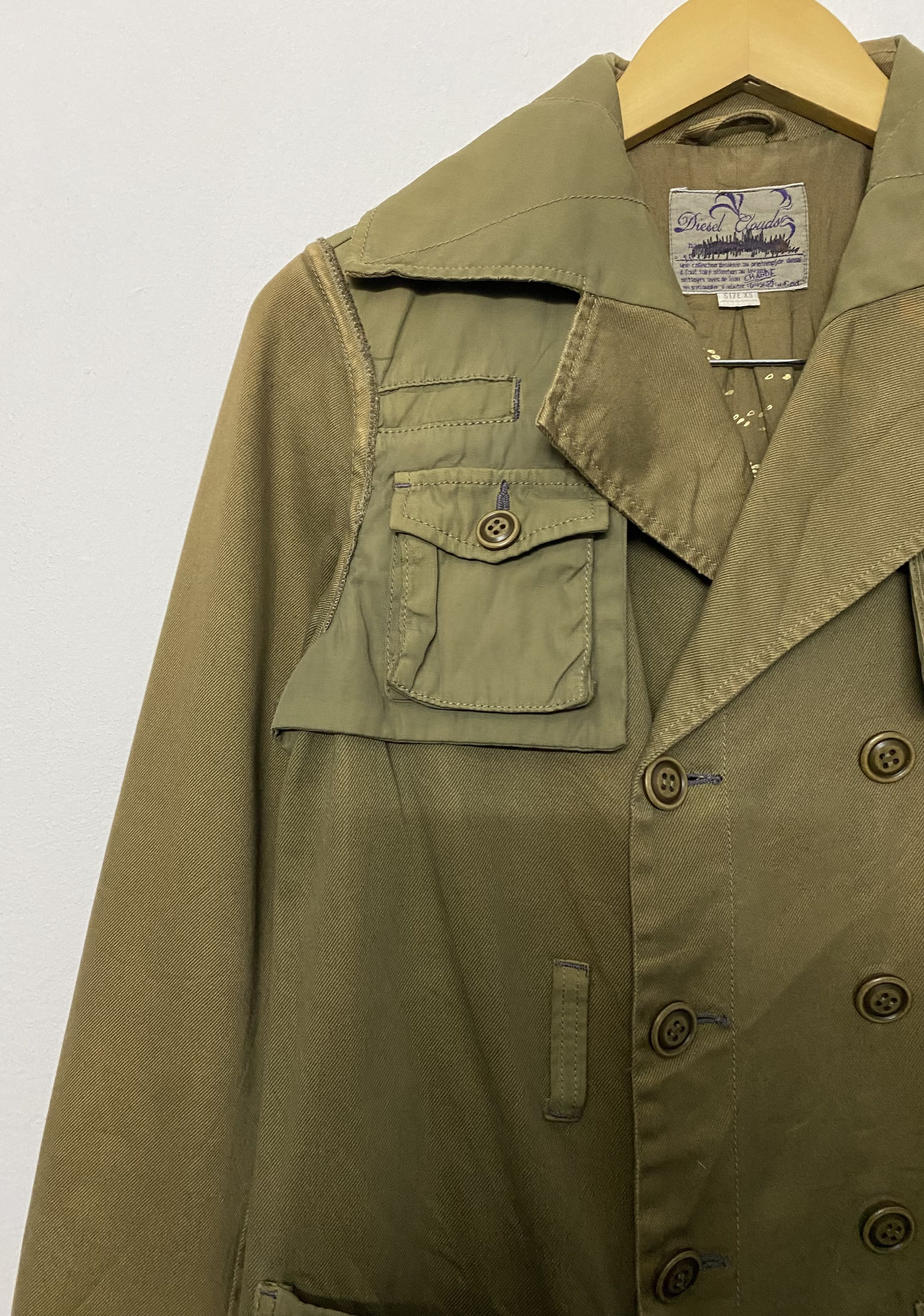 Diesel Diesel Clouds Khaki Double Breasted Utility Trench Coat Size US XS / EU 42 / 0 - 6 Thumbnail