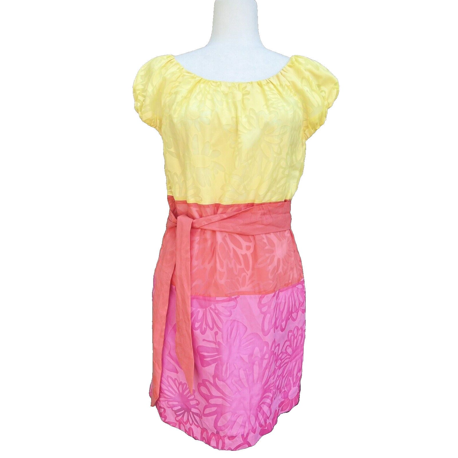 Lilly Pulitzer Sully colorblock flower Dress L A000262