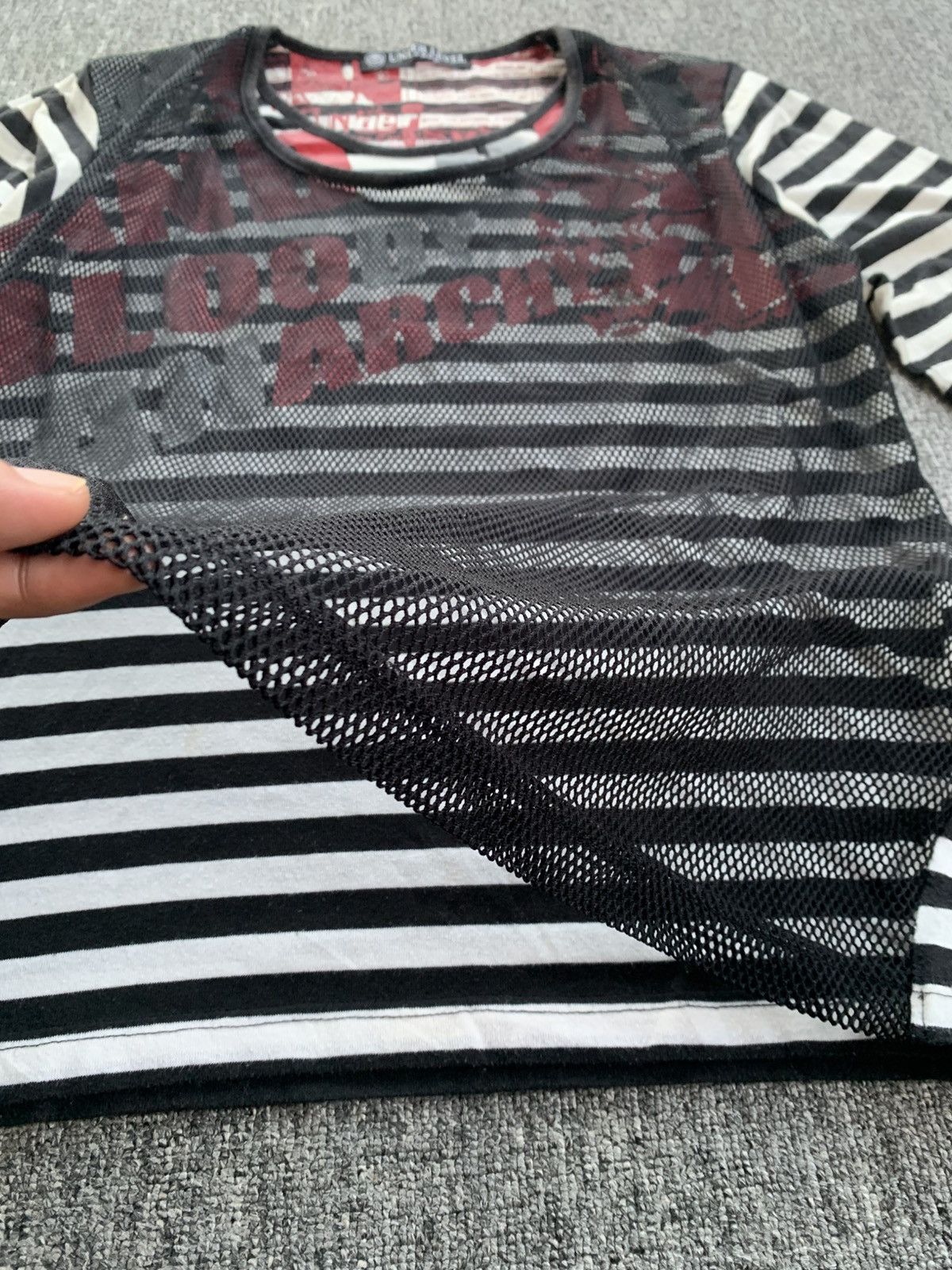 Japanese Brand Under Level Crazy and Bloody Anarchy Double Layer Stripe Size L / US 10 / IT 46 - 3 Thumbnail