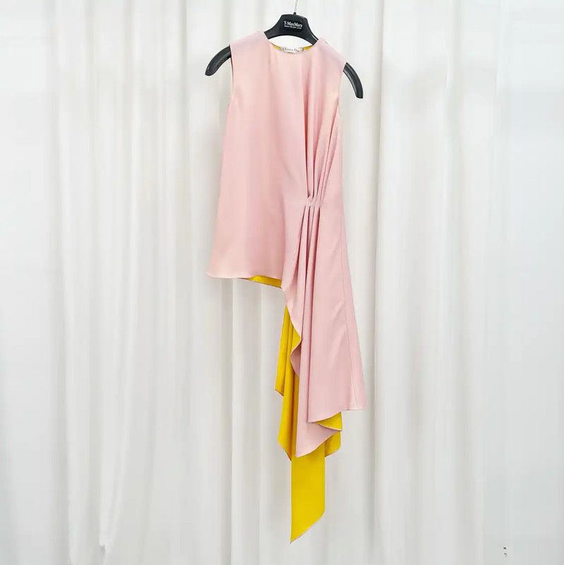 Dior Dior Asymmetrical Dress in Pink and Yellow 0089 Size S / US 4 / IT 40 - 1 Thumbnail