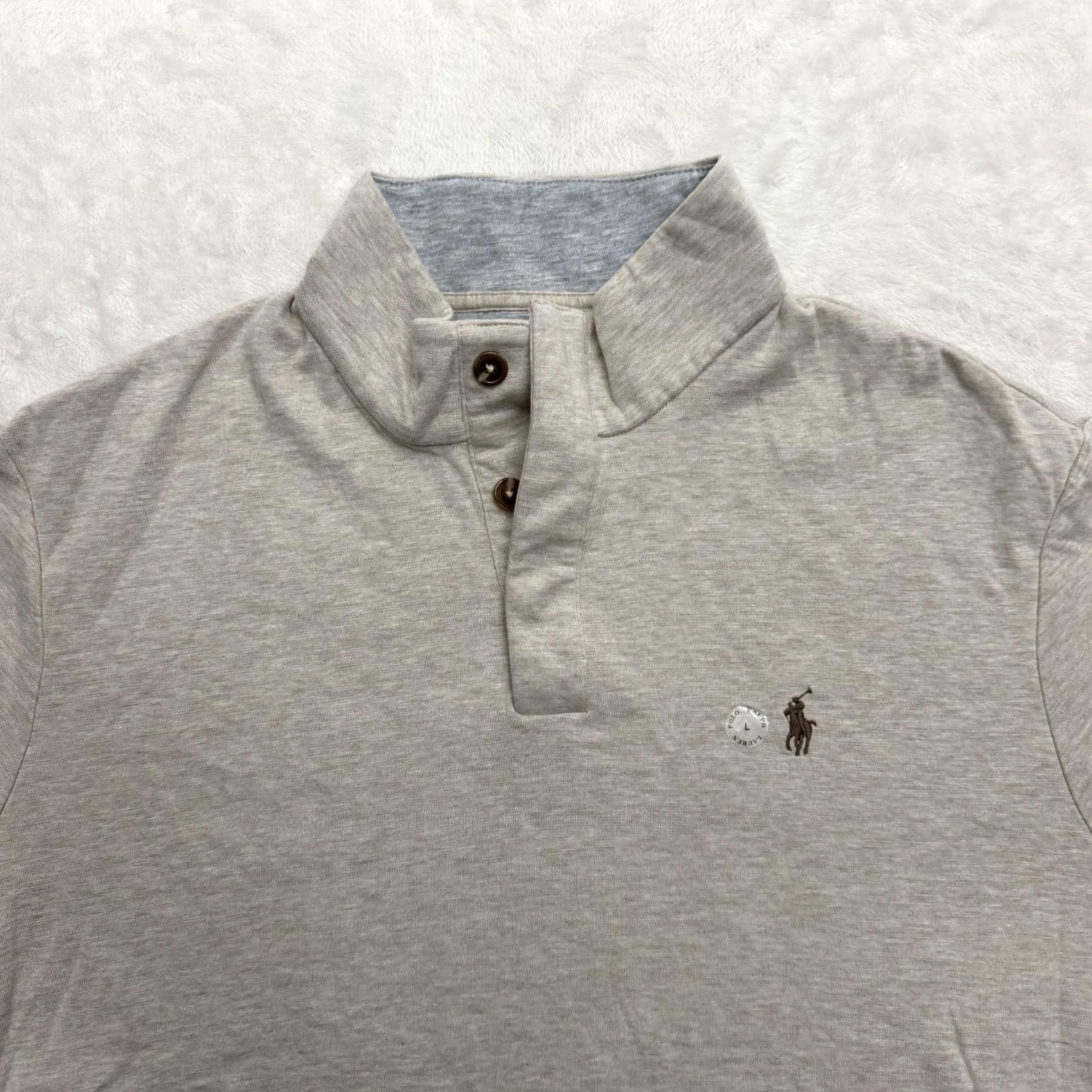 Polo Ralph Lauren Polo Ralph Lauren Sweatshirt Henley Mens L Gray Mock Neck Jersey Pony Logo Size US L / EU 52-54 / 3 - 2 Thumbnail