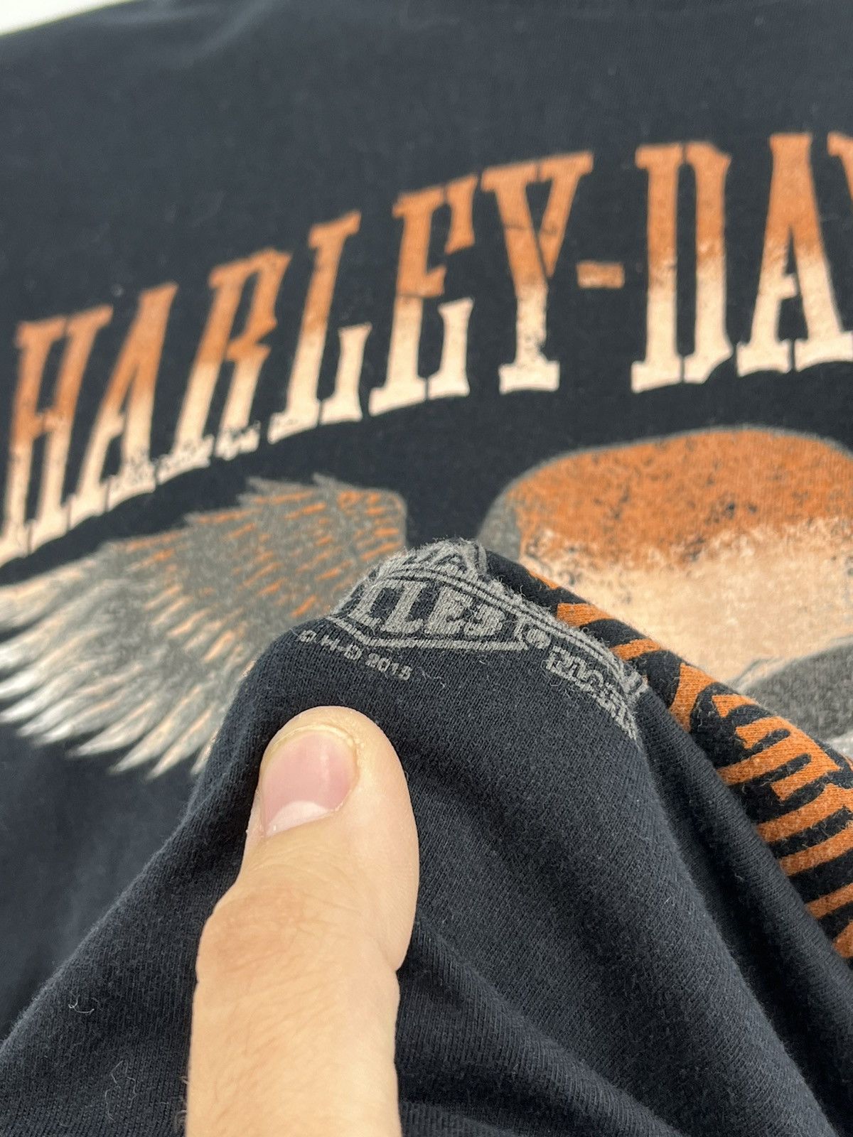 Harley Davidson Harley Davidson Spell Out Factory Customs Pocket T-Shirt Size US XL / EU 56 / 4 - 7 Thumbnail