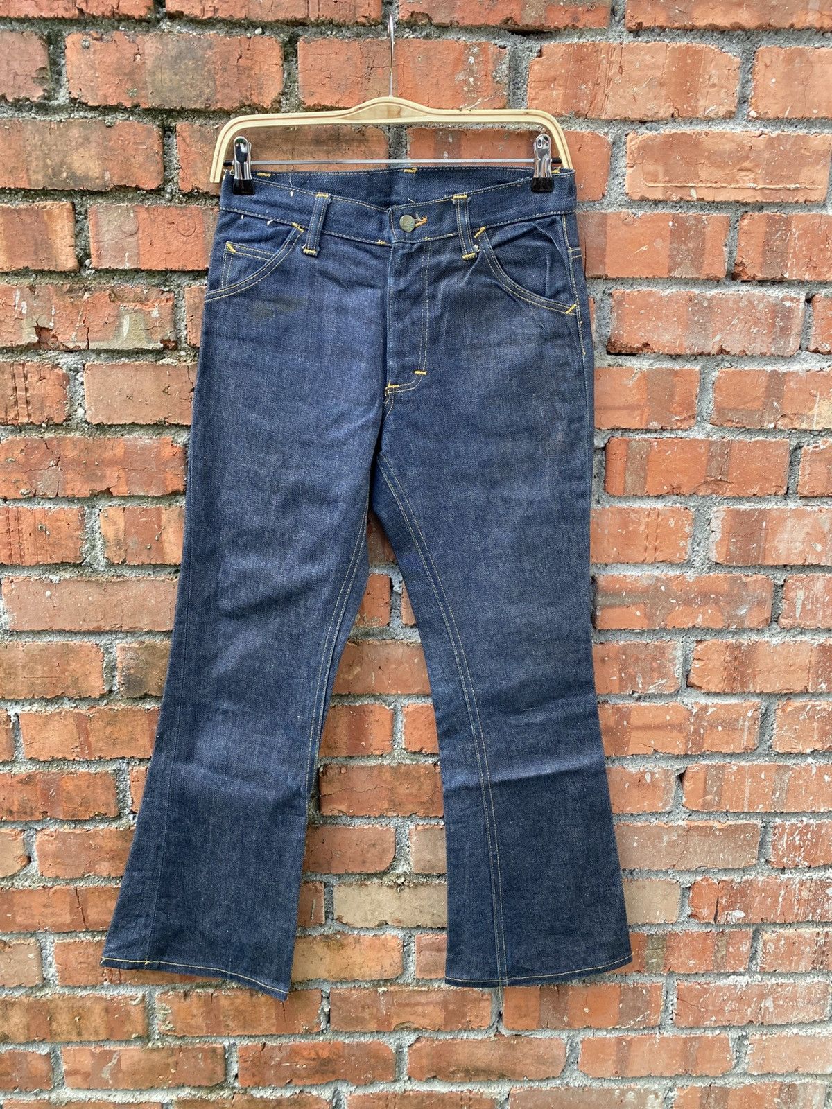 Lee × Vintage W29x30 vintage 70s lee made in USA flare denime Size US 29 - 1 Thumbnail