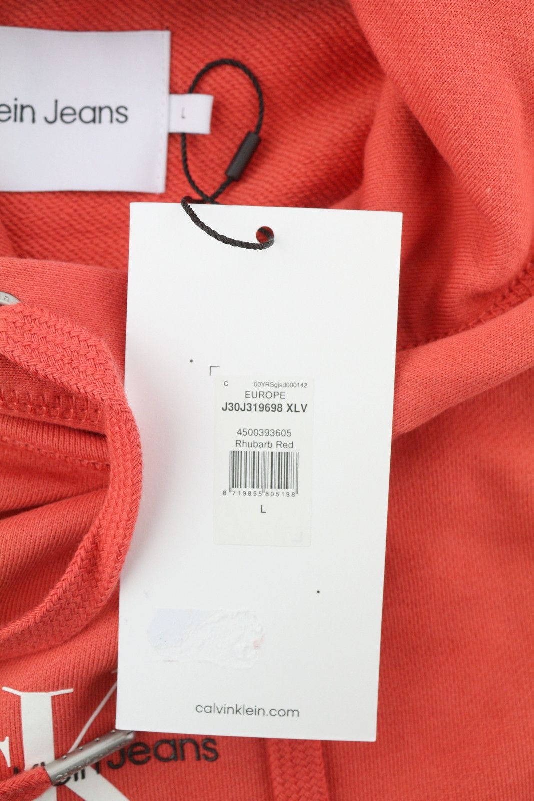 Calvin Klein L Rhubarb Red Front Logo Pullover Hoodie 87444 Size US L / EU 52-54 / 3 - 6 Thumbnail