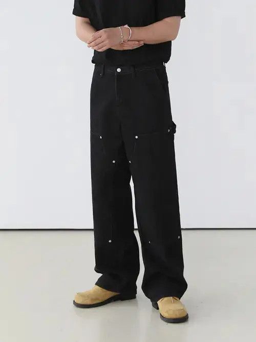 Jean Baggy Black Flared Denim Jeans Size US 30 / EU 46 - 8 Thumbnail