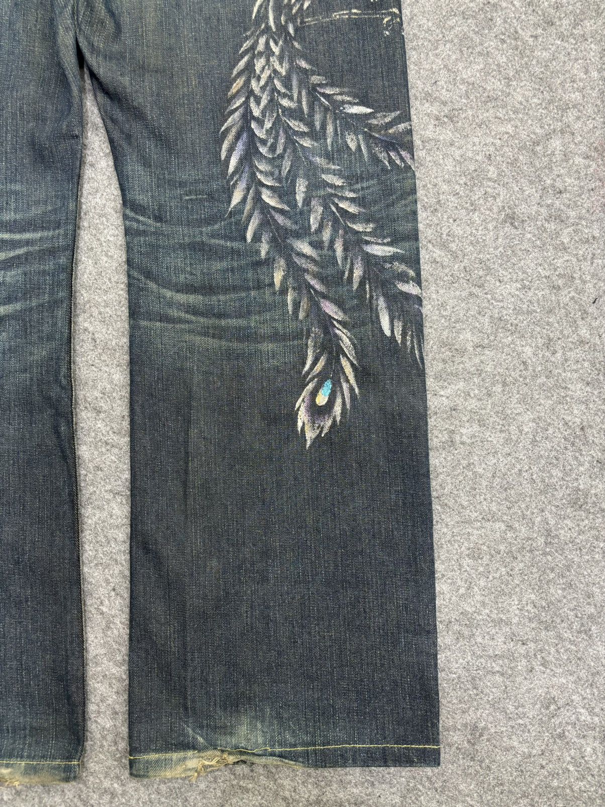 Designer 💥Artisanal💥NaMiNoRiTaTsujin Japanese Designer Denim F554 Size US 37 - 16 Thumbnail