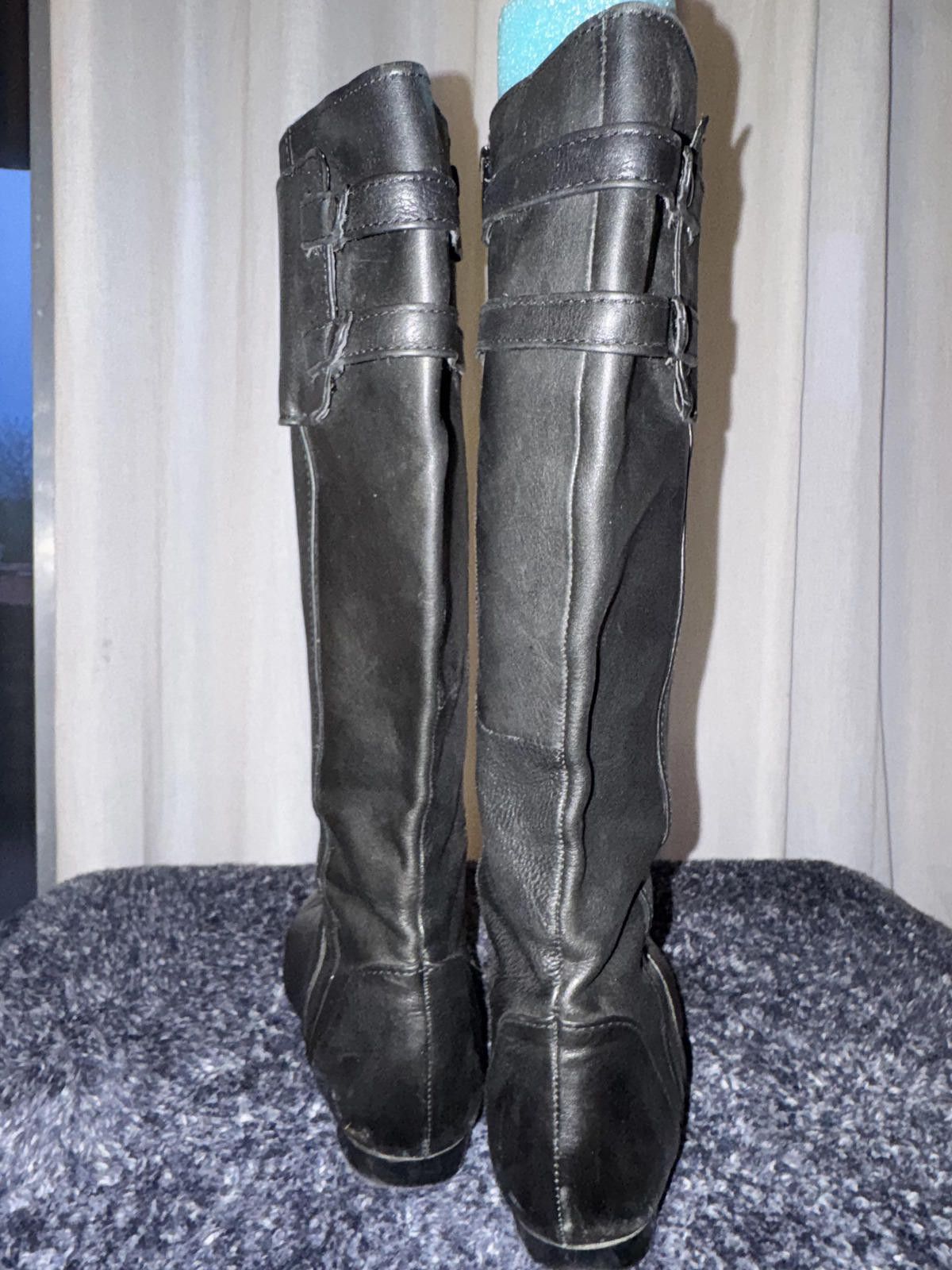 Other Enzo Angiolini Leather Knee-High Boots with Buckle Detail Size US 7.5 / IT 37.5 - 3 Thumbnail