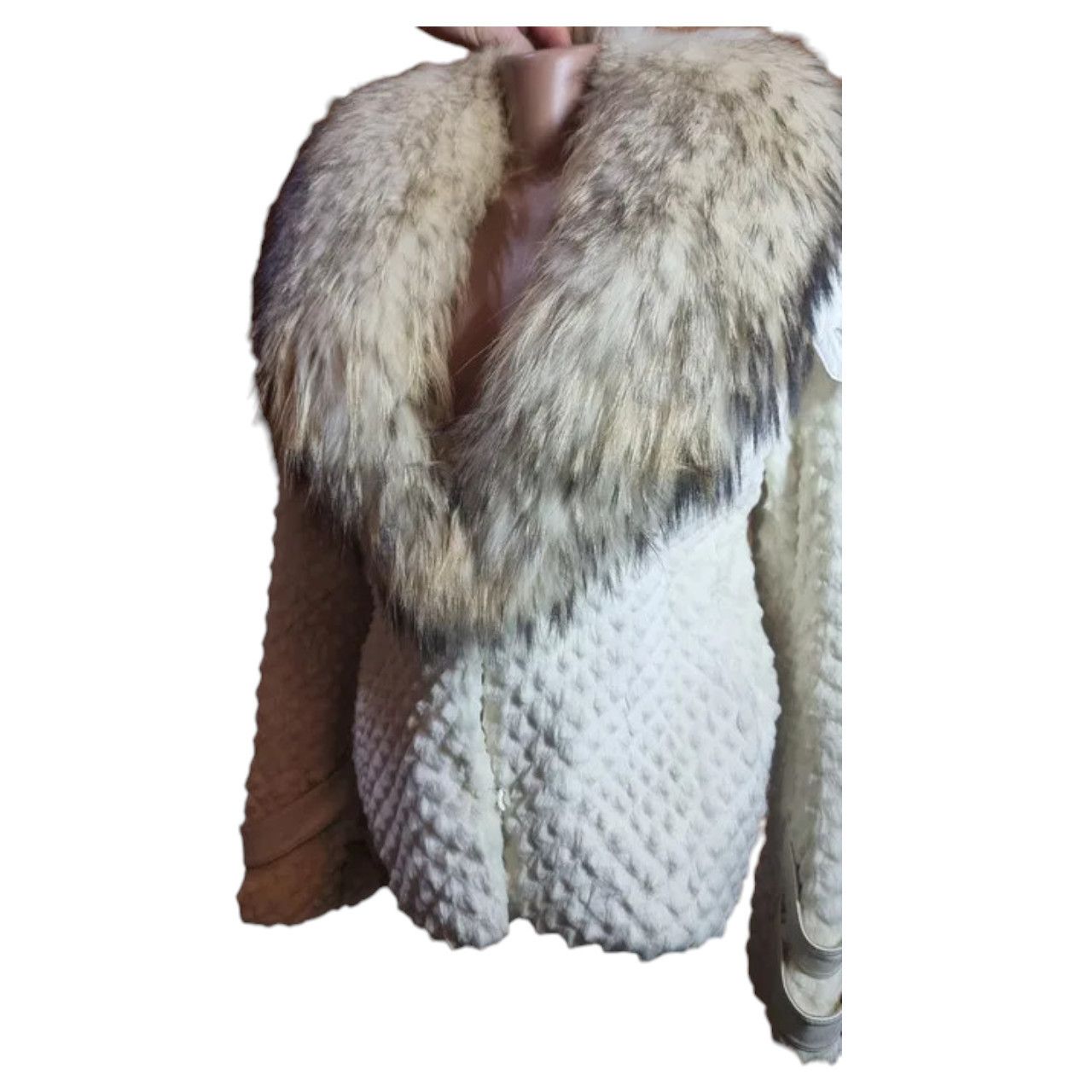 Other Raccoon and rabbit natural fur coat sz S Size S / US 4 / IT 40 - 6 Thumbnail