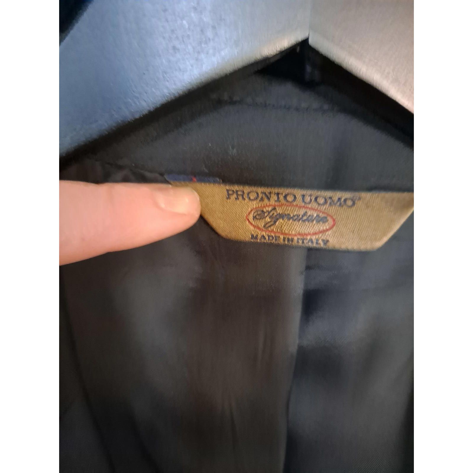 Pronto Uomo Pronto Uomo Black 2 Button Suit Made in Italy Size 44R Size 44R - 2 Thumbnail