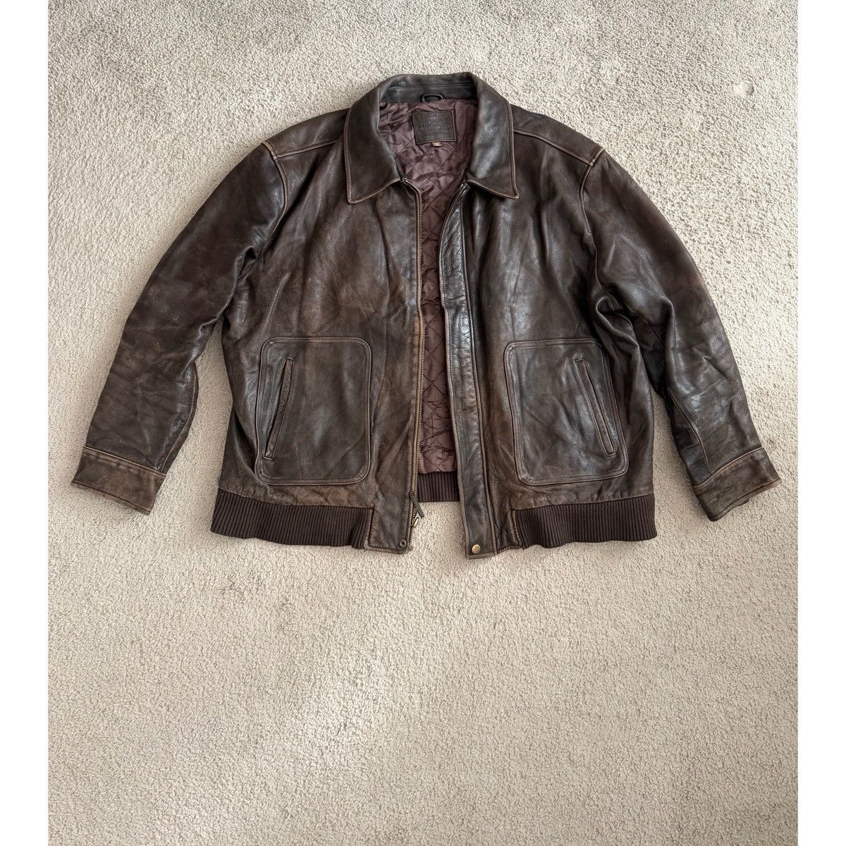 Cherokee VINTAGE CHEROKEE BROWN LEATHER BOMBER JACKET Size US XXL / EU 58 / 5 - 14 Thumbnail