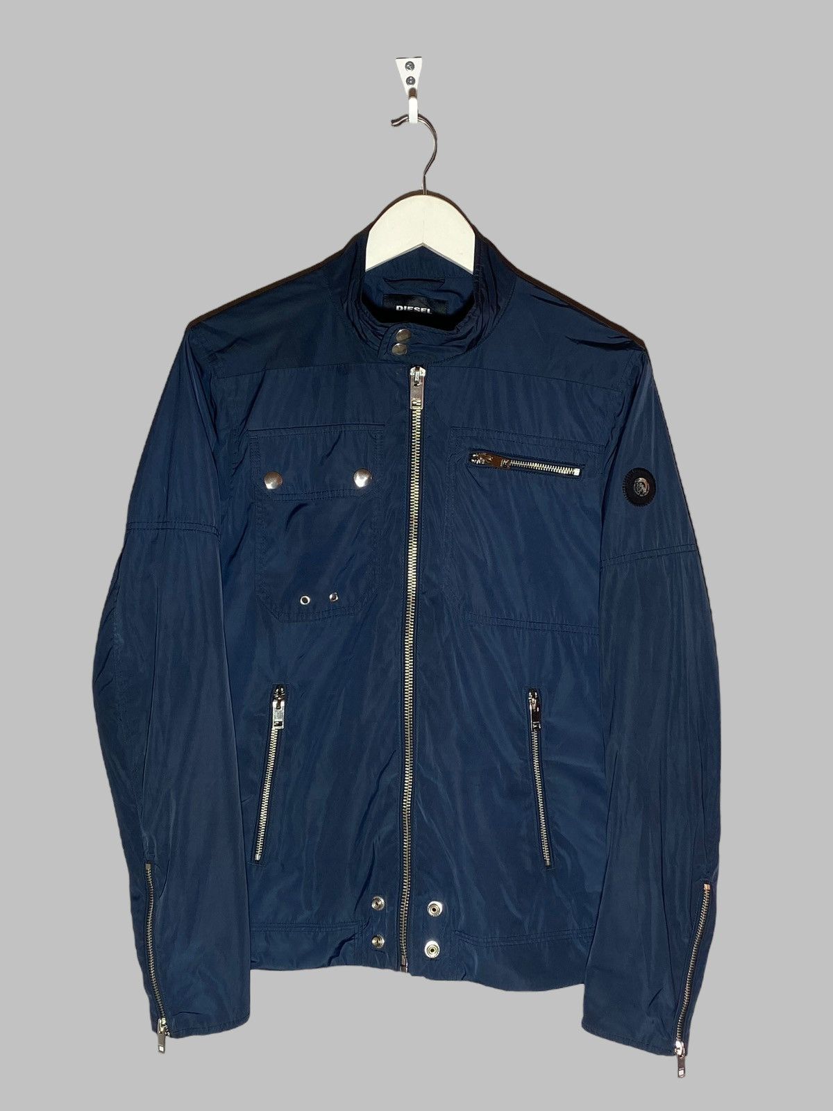 Diesel 🔥 DIESEL TECH ZIP WINDBREAKER JACKET Y2K MOTOCORE STYLE 🔥 Size US M / EU 48-50 / 2 - 1 Thumbnail