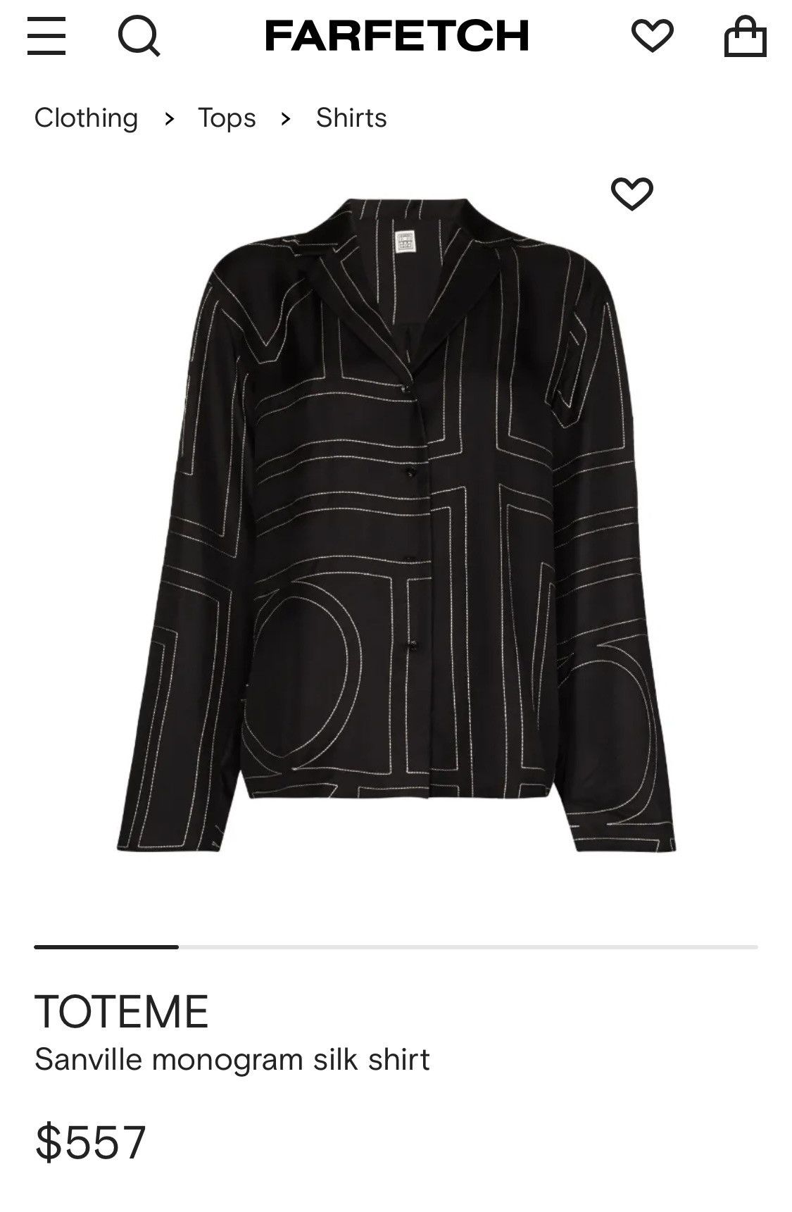 Toteme Toteme- Sanville Monogram Silk Shirt Size M / US 6-8 / IT 42-44 - 8 Thumbnail