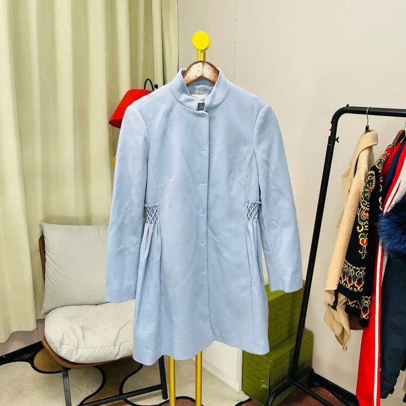 Valentino Valentino Blue Cotton Women's Coat 0089 Size XL / US 12-14 / IT 48-50 - 1 Thumbnail