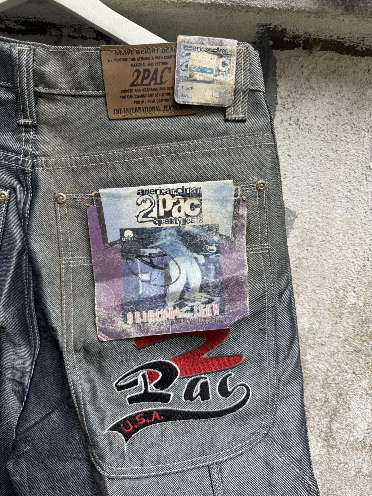 If Six Was Nine × Rap Tees × Vintage VERY RARE 🔥Vintage 90s 2PAC TUPAC HIPHOP BAGGY JEANS BOSS02 Size US 32 / EU 48 - 3 Thumbnail
