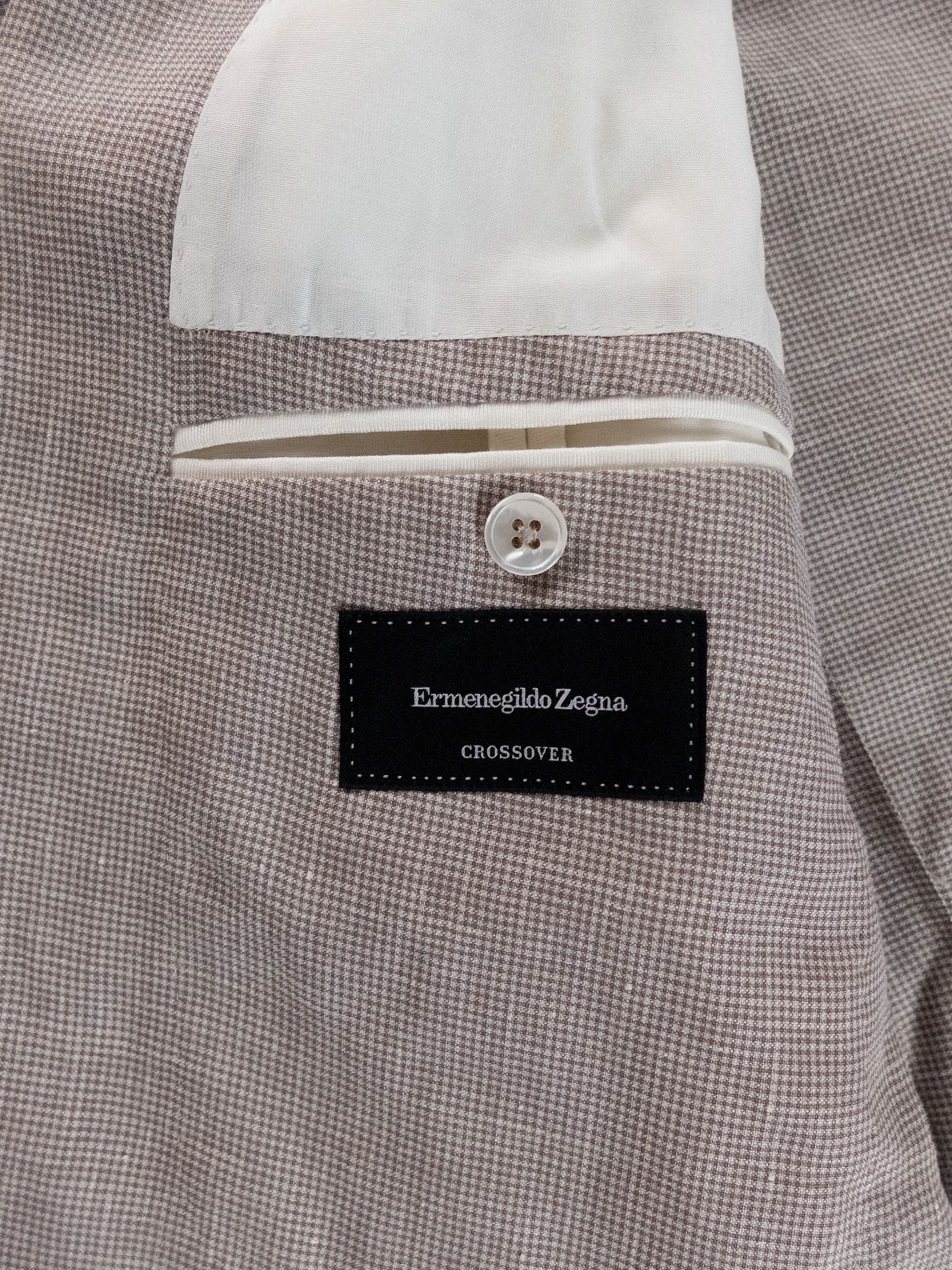 Ermenegildo Zegna ERMENEGILDO ZEGNA beige linen wool silk sportcoat jacket Size 46R - 8 Thumbnail