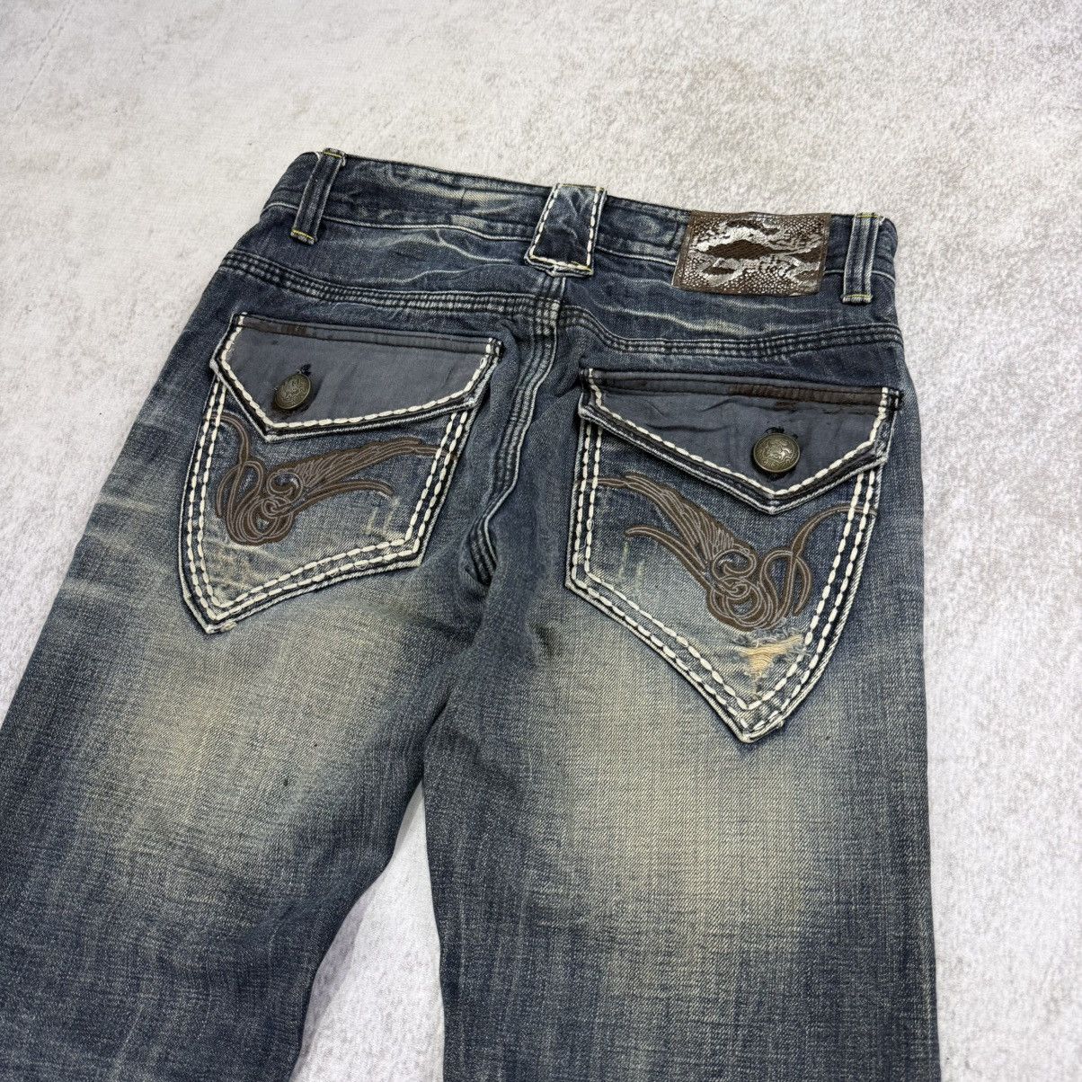 Japanese Brand 00s JUKEHOX sun faded light denim jeans blue Size US 31 - 5 Thumbnail