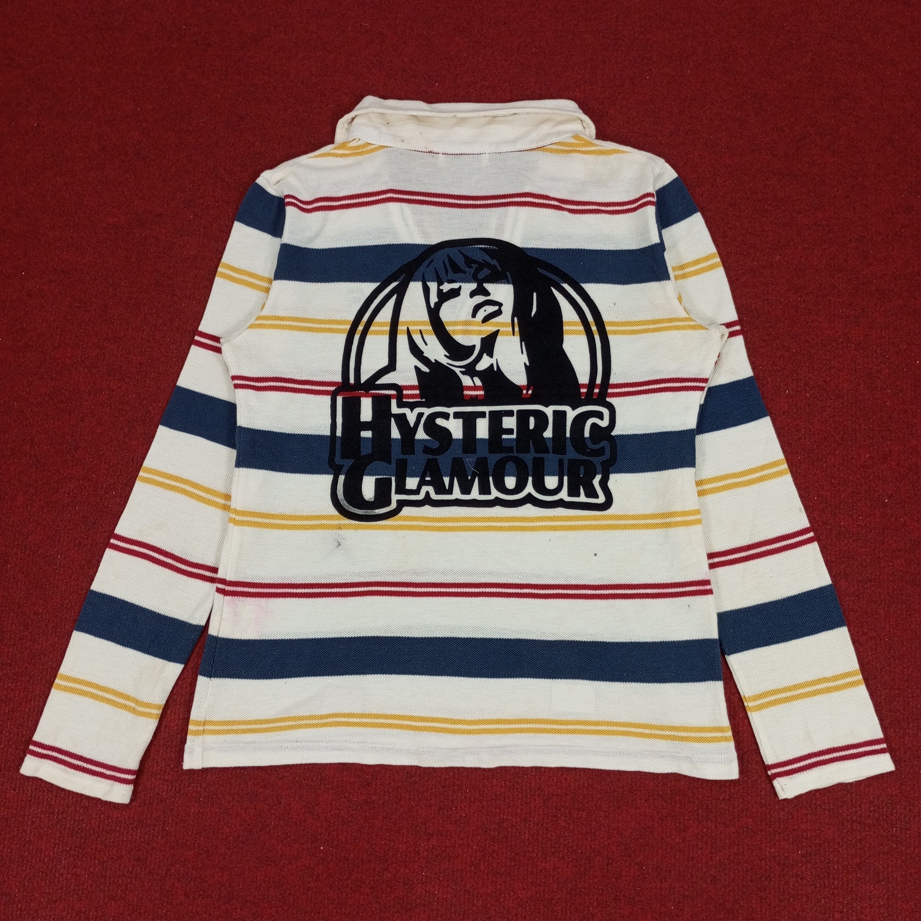Hysteric Glamour Japanese Brand Custom Art Long Sleeve Polos
