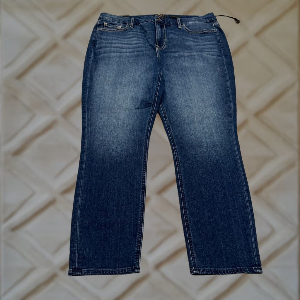 7 For All Mankind Jen7 7 For All Mankind Ankle Skinny Denim Jeans Women 14 Blue Mid Rise Dark Wash Size 36" / US 14 / IT 50 - 1 Thumbnail